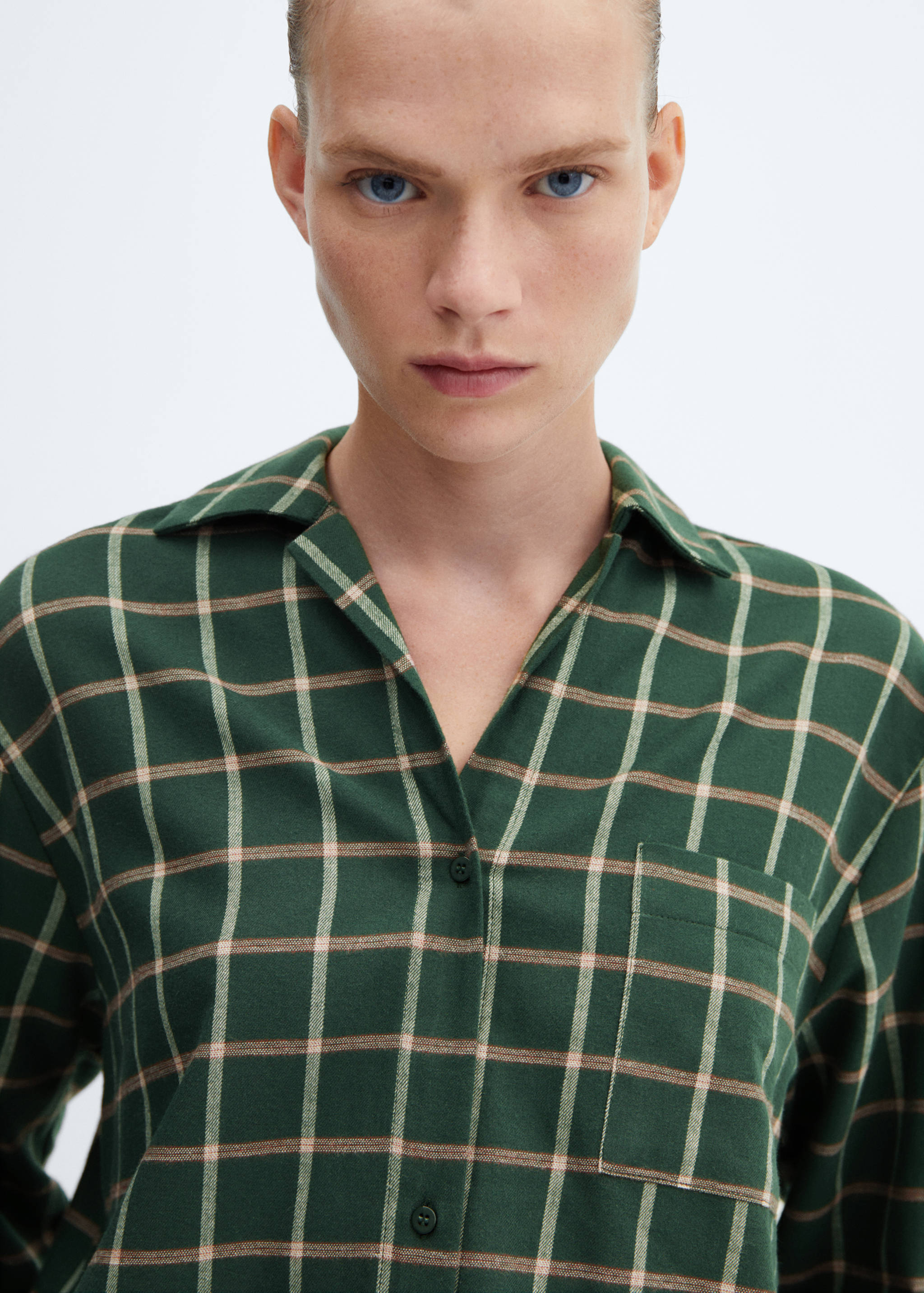 Camisa pijama cuadros franela - Detalle del artículo 1