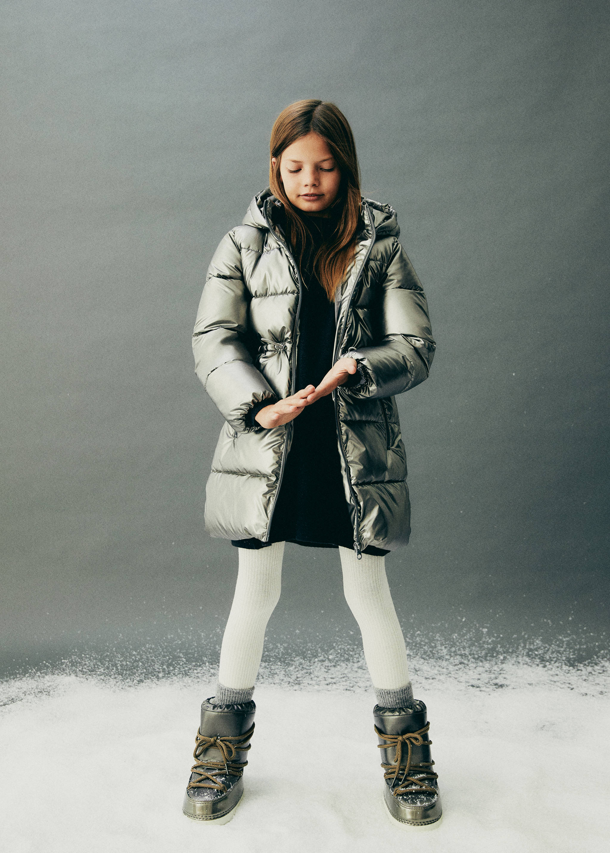 Metallic puffer jacket - General plane