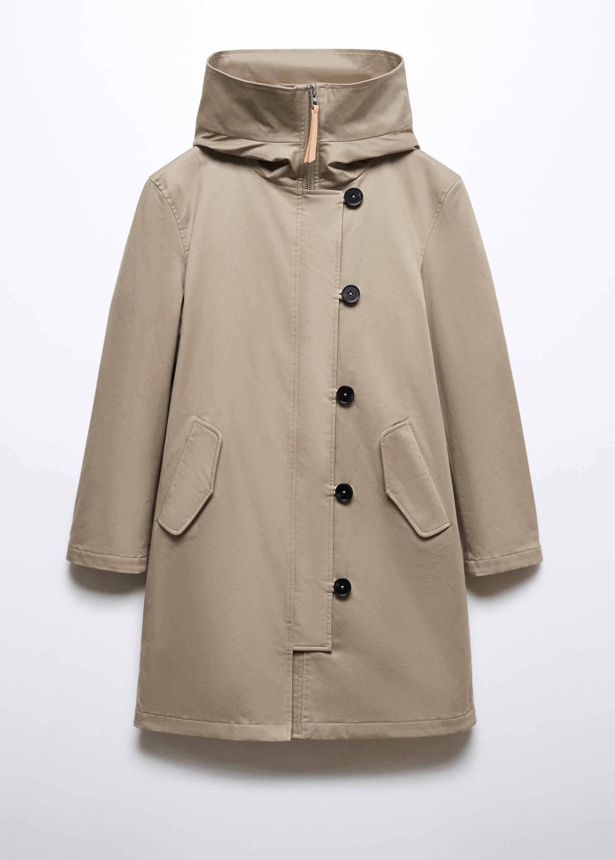 Midi-barn jacket with shearling collar - Article without model