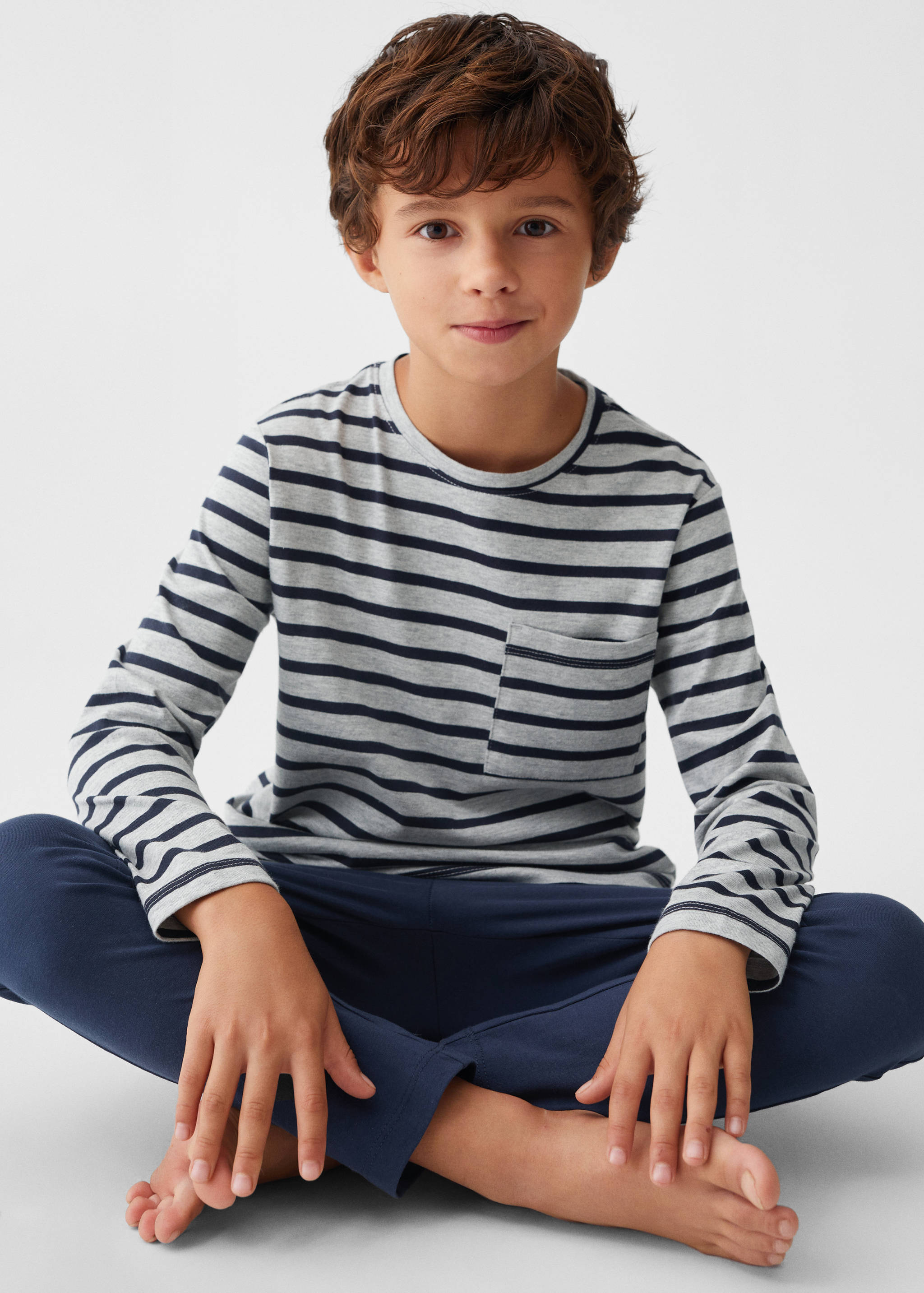 Striped cotton long pyjama - Details of the article 2