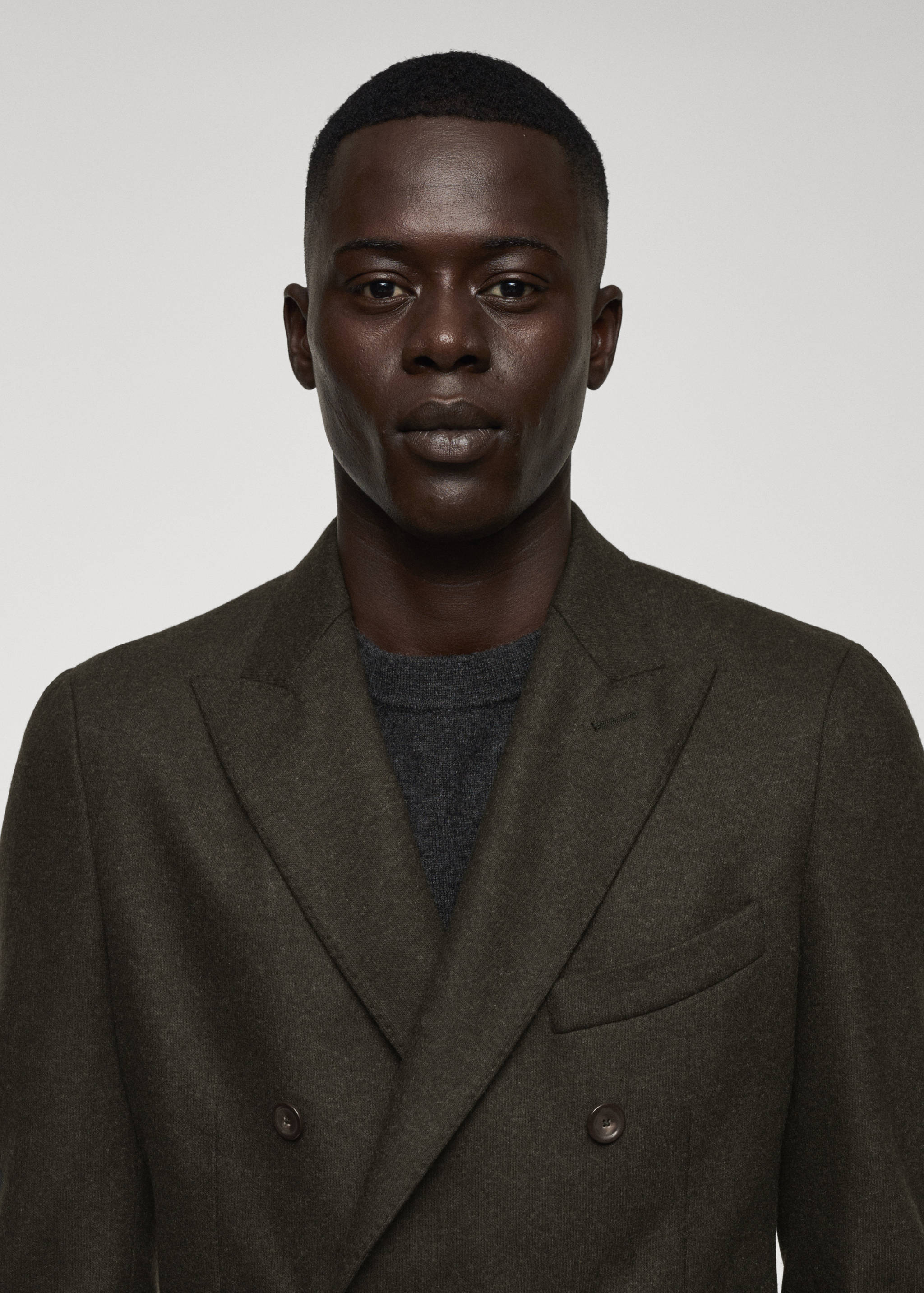 Virgin wool double-breasted blazer - Details of the article 1