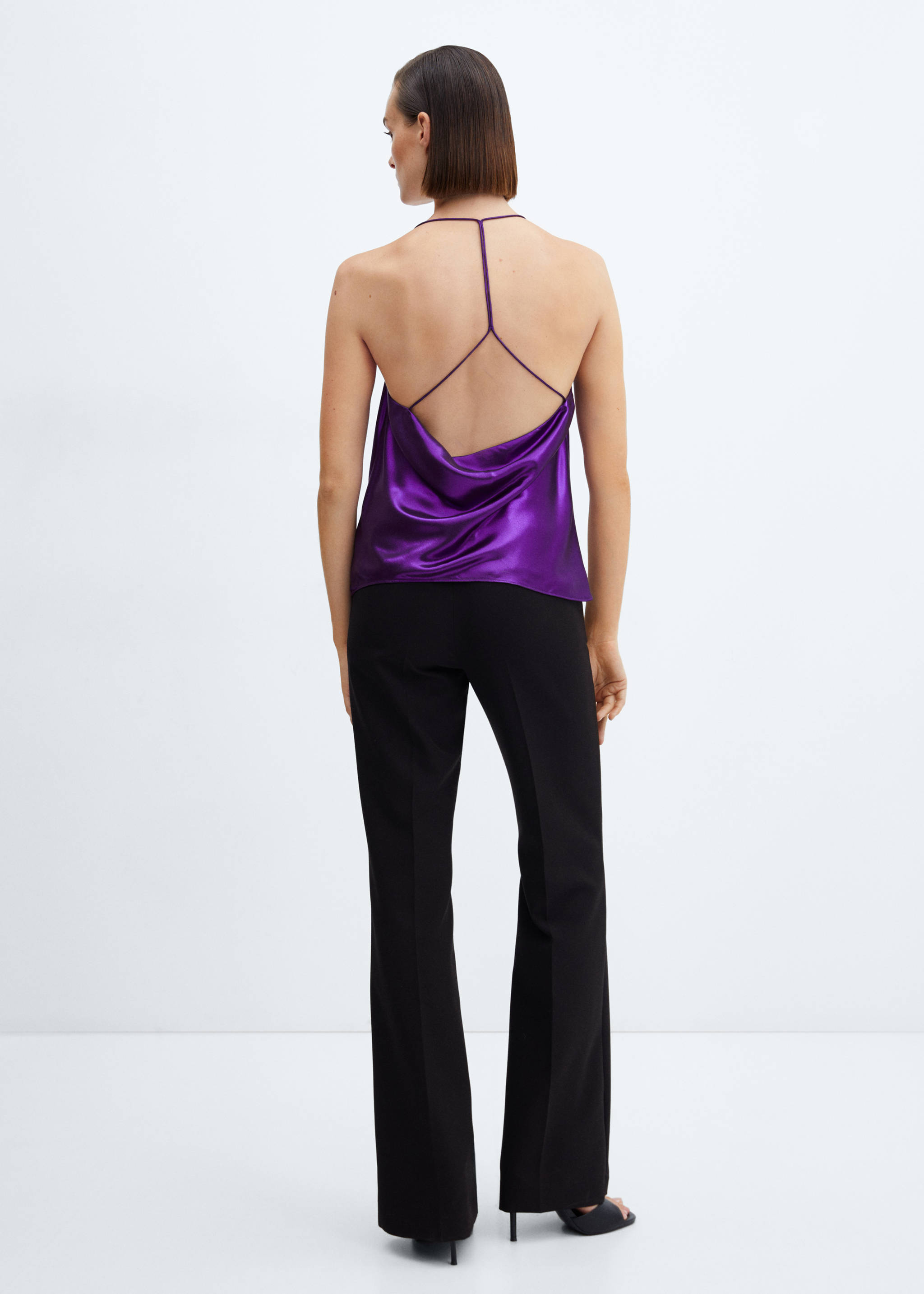 Satin top with straps - Reverse of the article