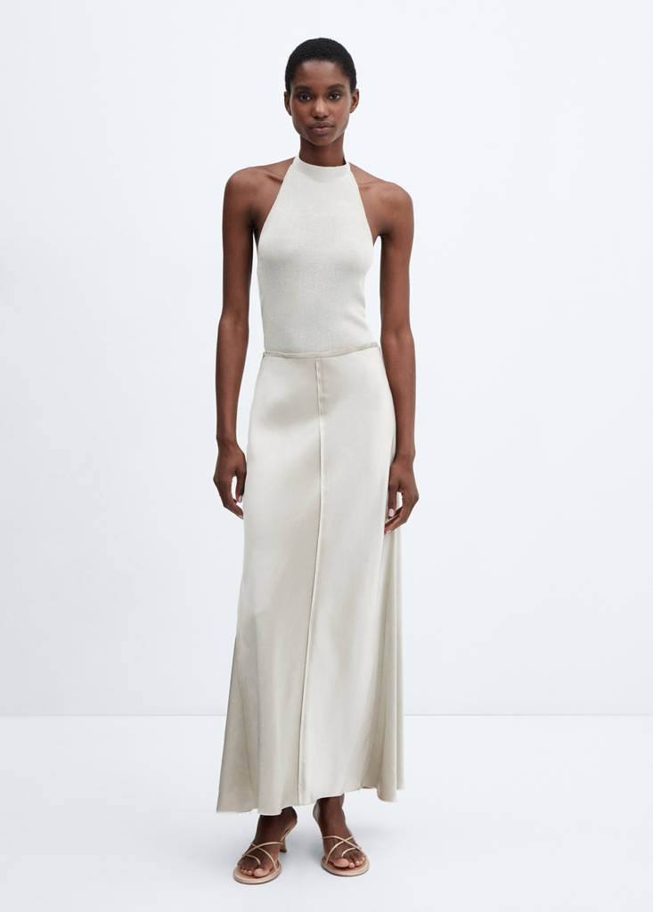 Lurex halter-neck top — Ice Grey
