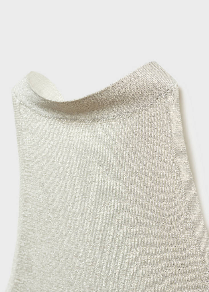 Lurex halter-neck top — Ice Grey