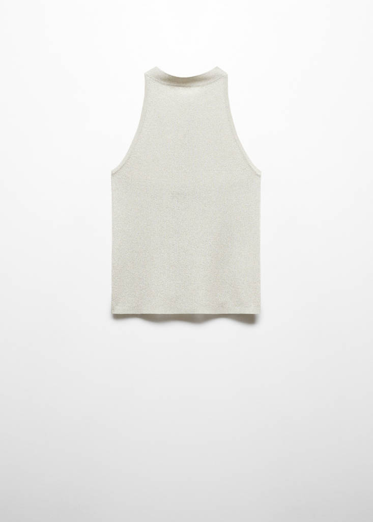 Lurex halter-neck top — Ice Grey