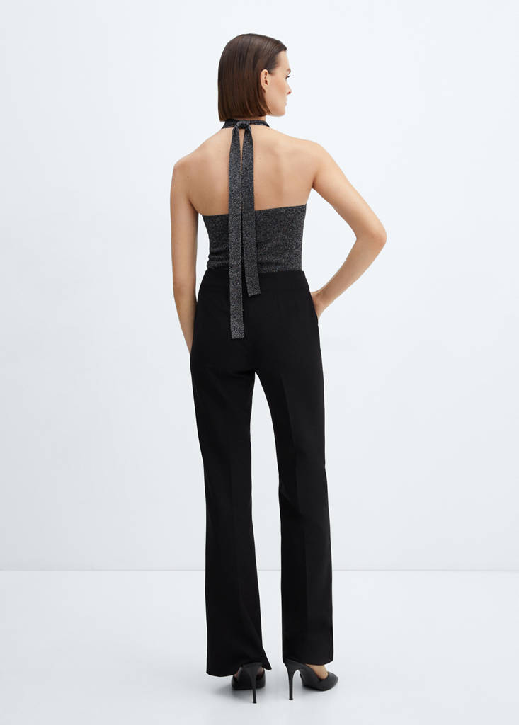 Lurex halter-neck top — Black