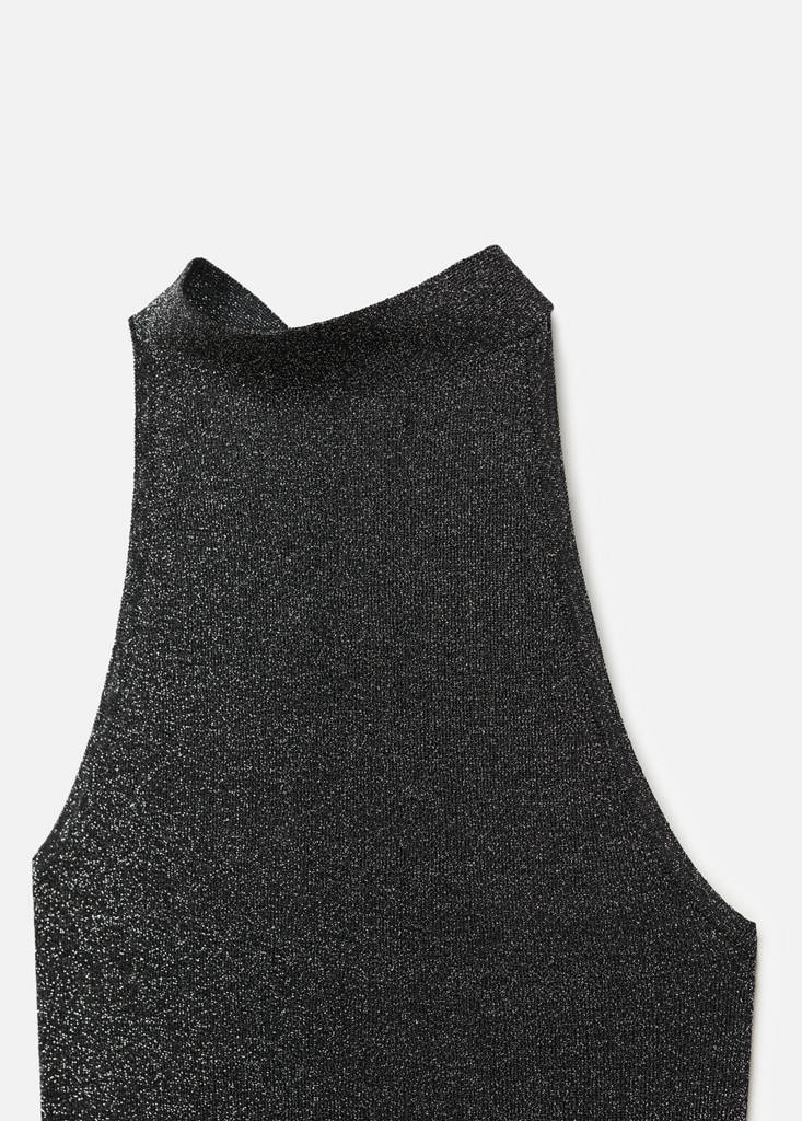 Lurex halter-neck top — Black