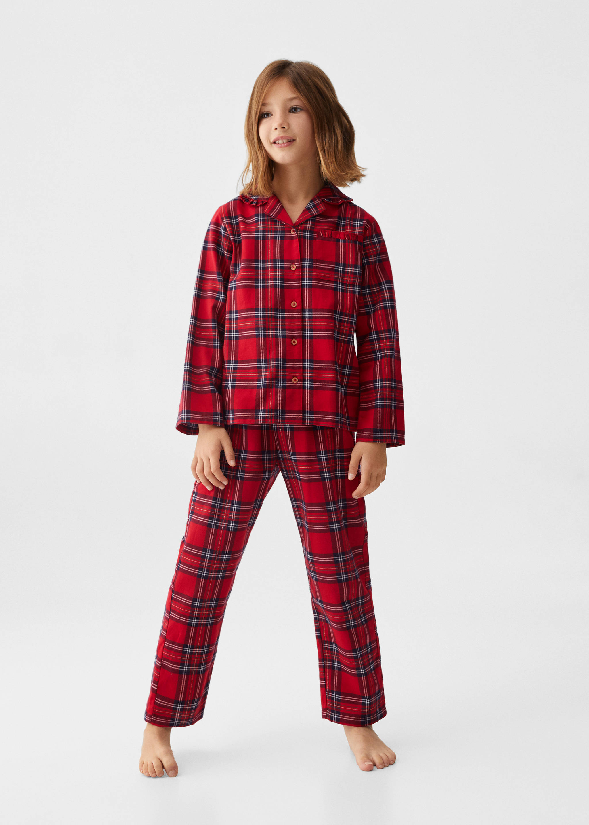 Pijama dos piezas largo cuadros - Plano general