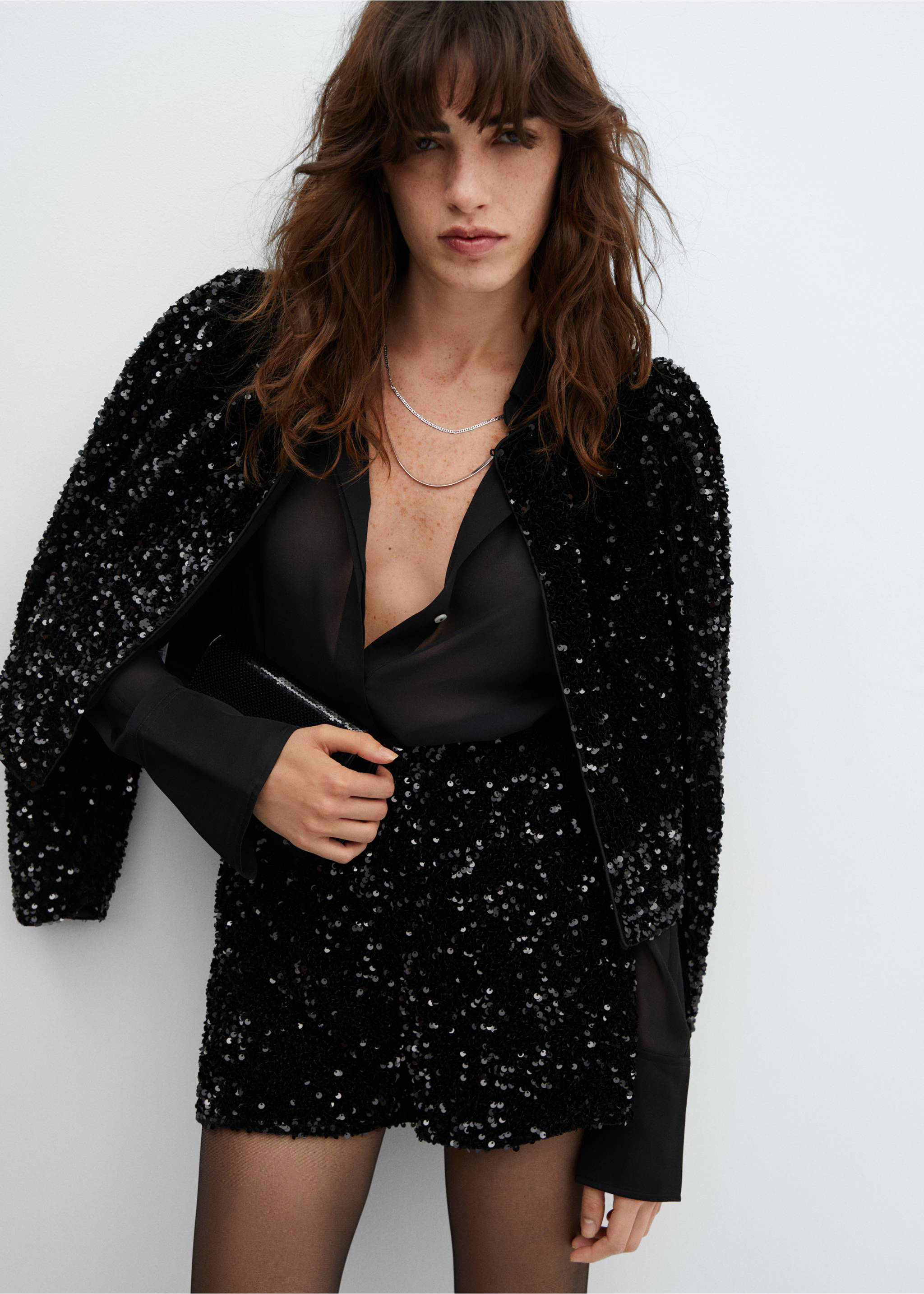 Sequin shorts - Medium plane, Black. Ref: 57079098-00.