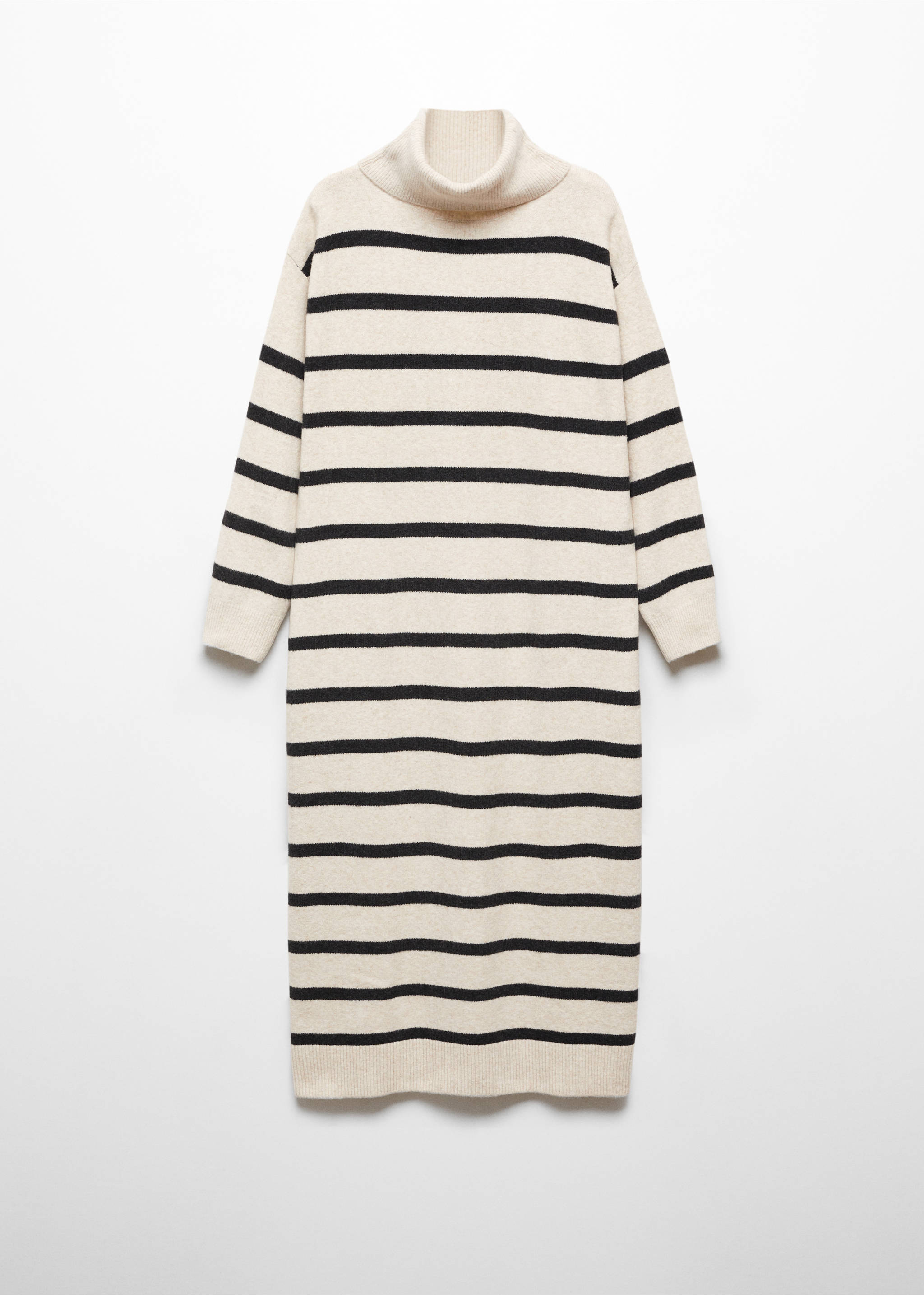Knitted turtleneck dress - Article without model, Charcoal. Ref: 57079101-00.