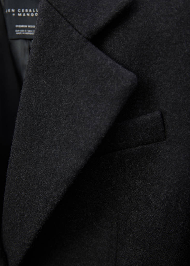 Wool coat with shoulder pads — Grey