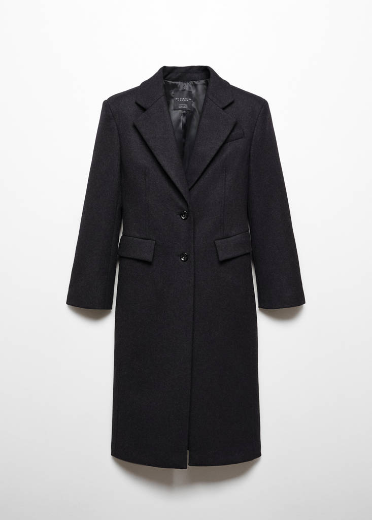 Wool coat with shoulder pads — Grey