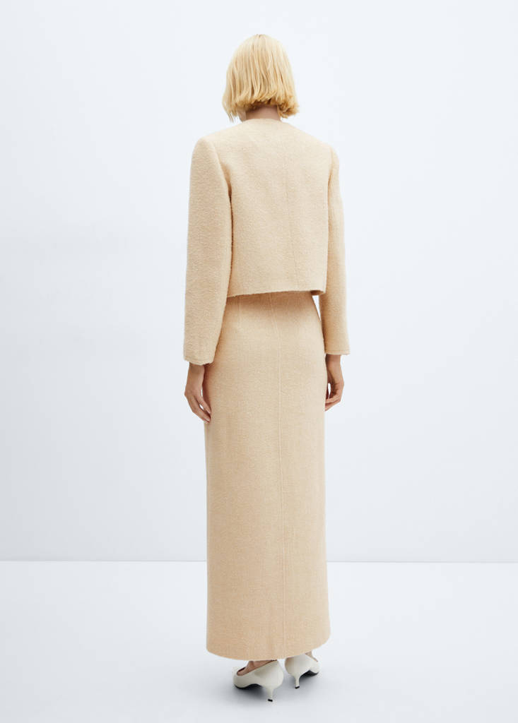 Slit long skirt — Beige