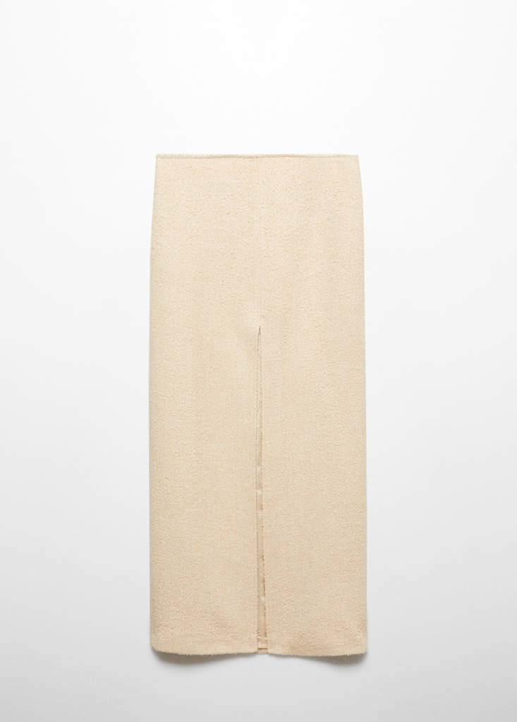 Slit long skirt — Beige
