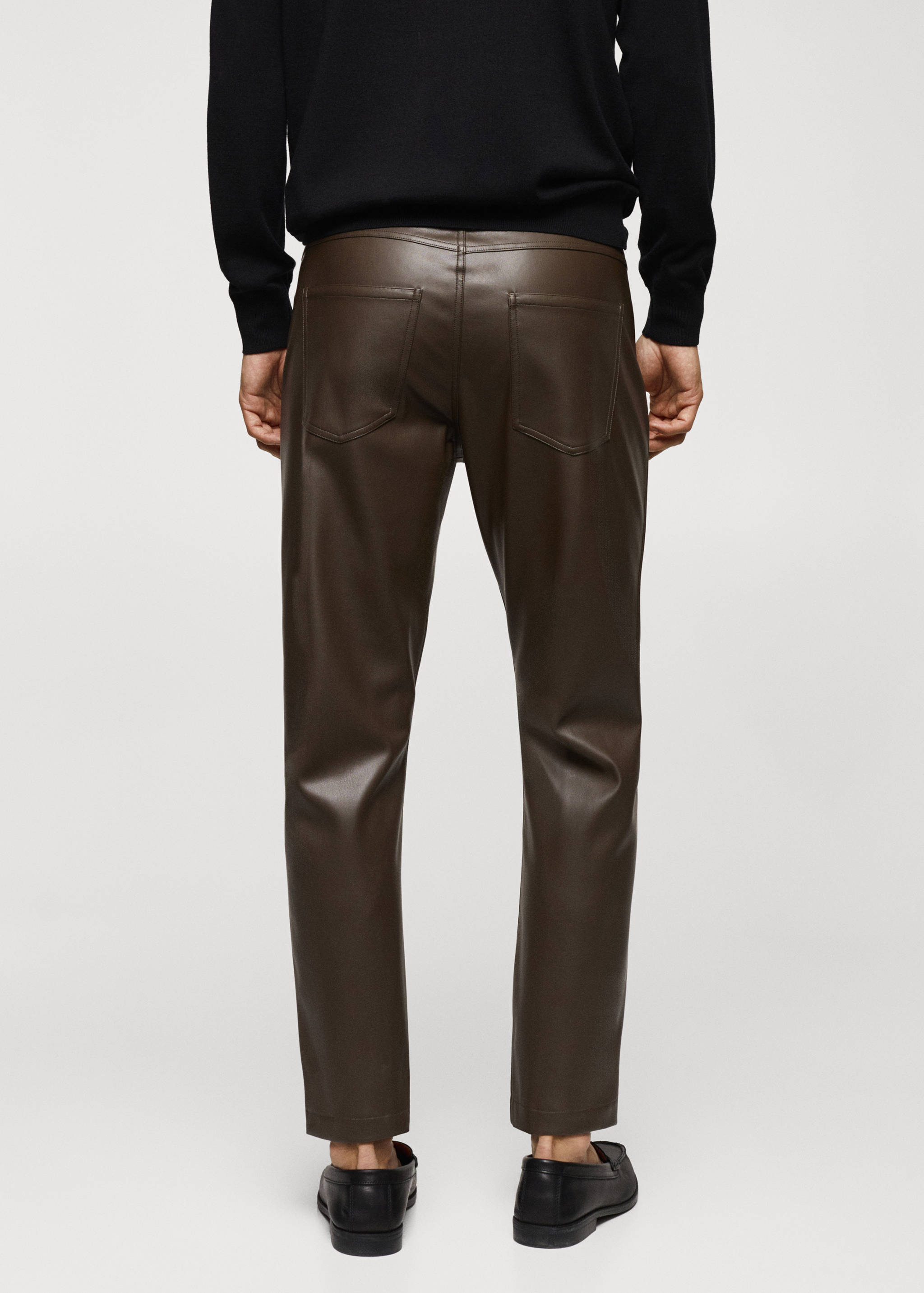 Faux-leather slim-fit trousers - Reverse of the article