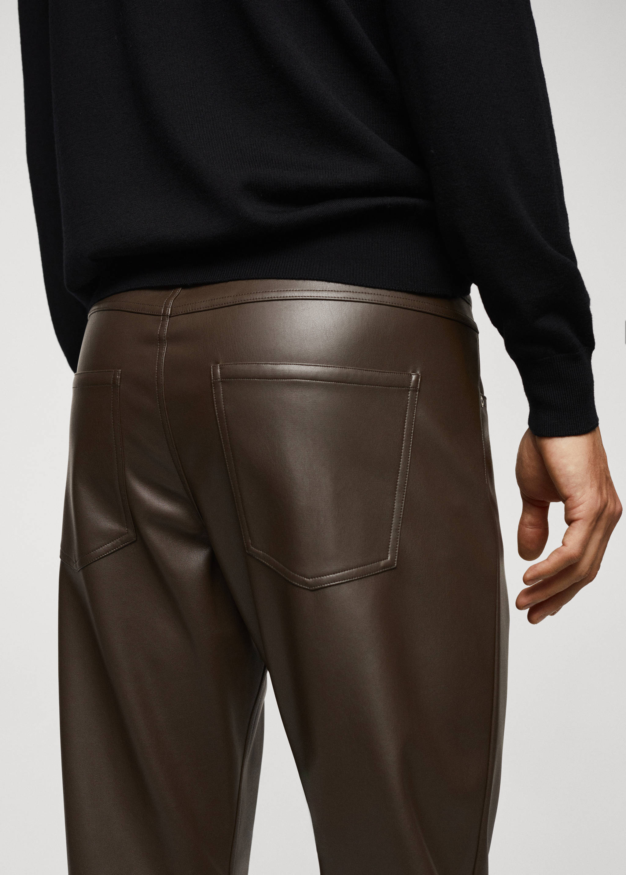 Faux-leather slim-fit trousers - Details of the article 2