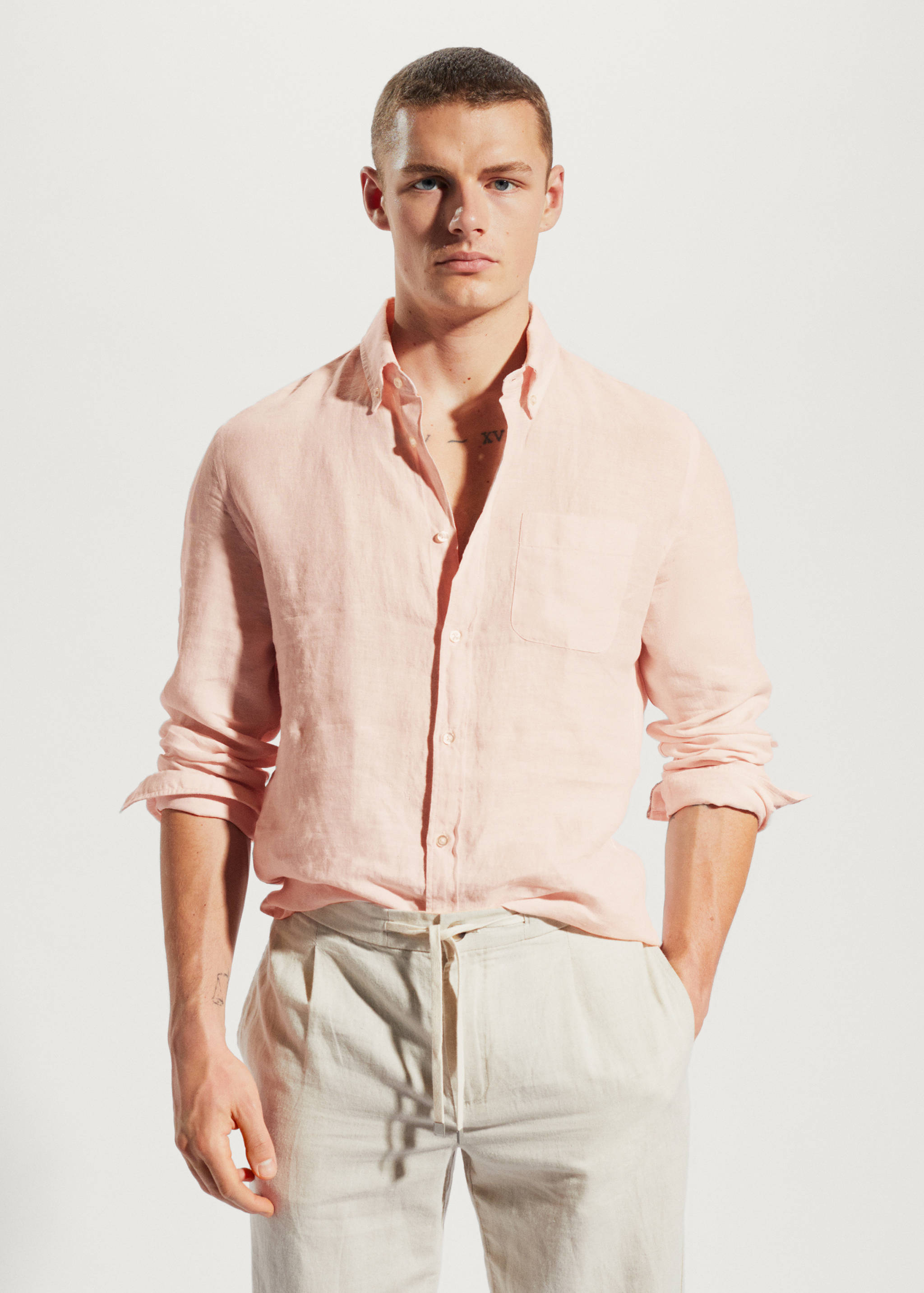 100% linen slim-fit shirt - Medium plane