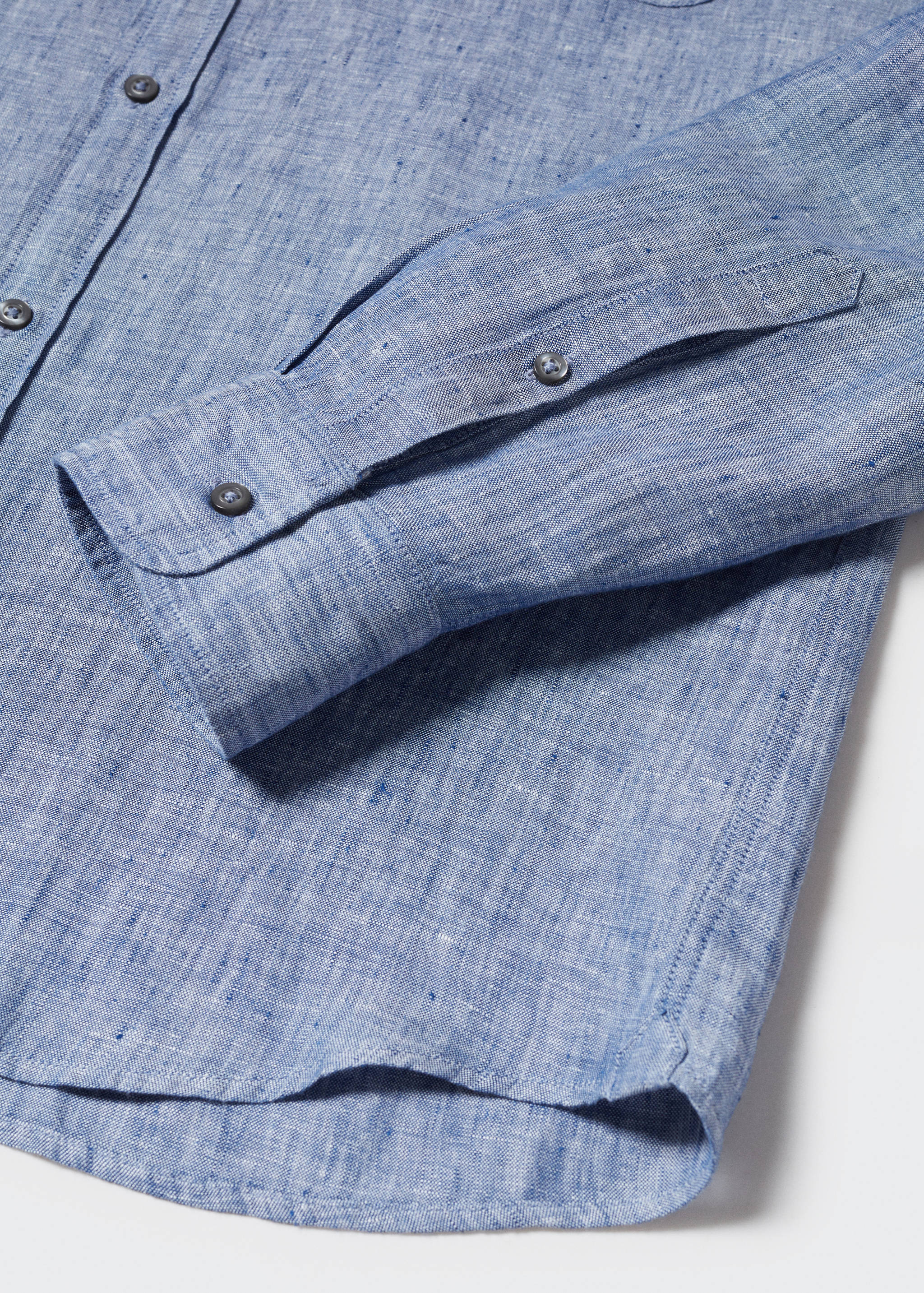 100% linen slim-fit shirt - Details of the article 8