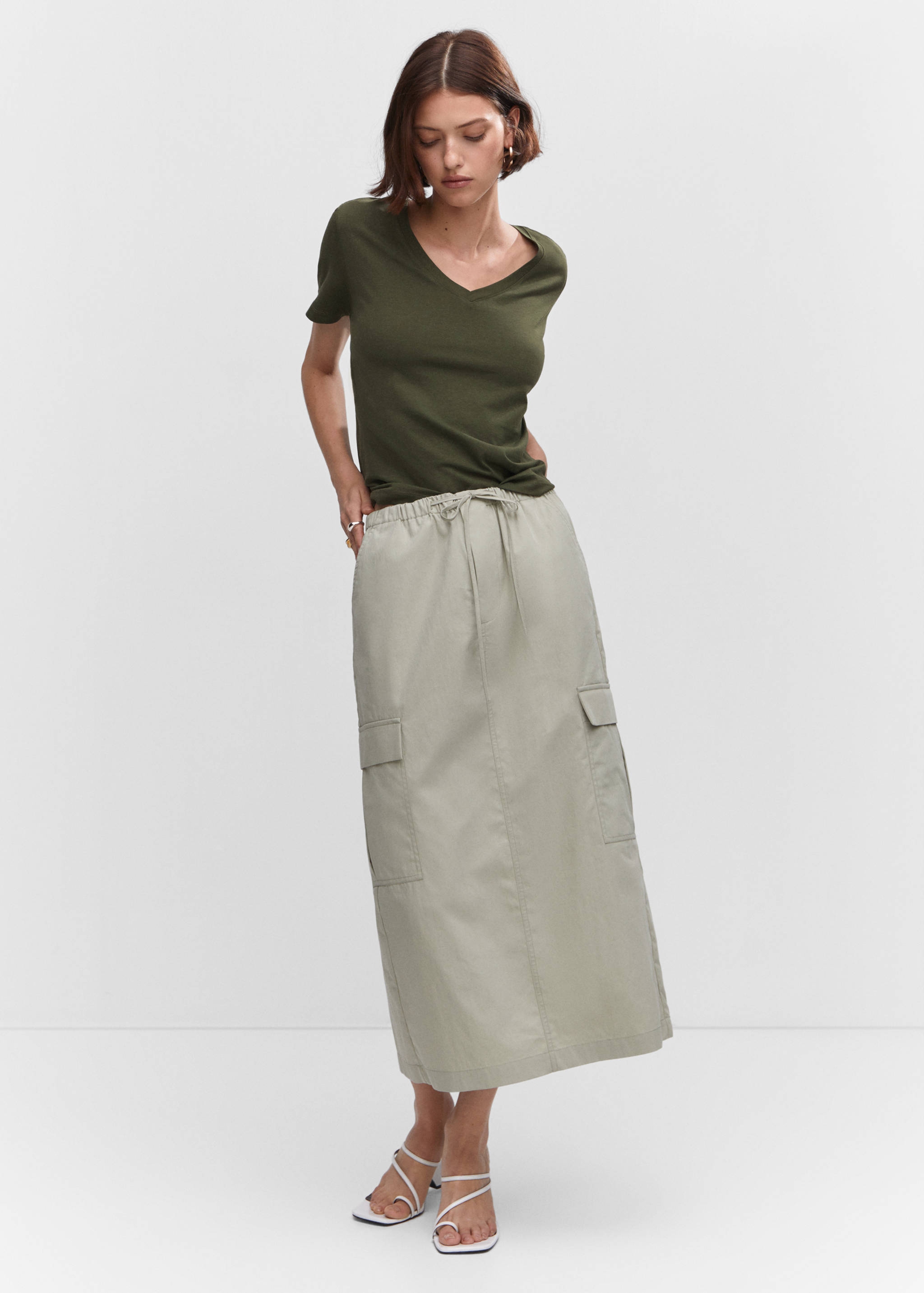 V-neck cotton T-shirt - General plane