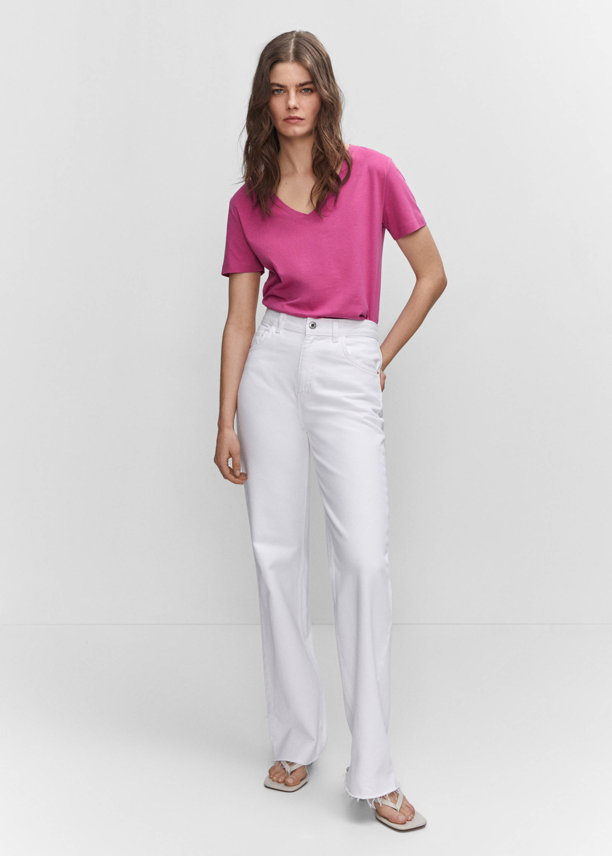 V-neck cotton T-shirt - General plane