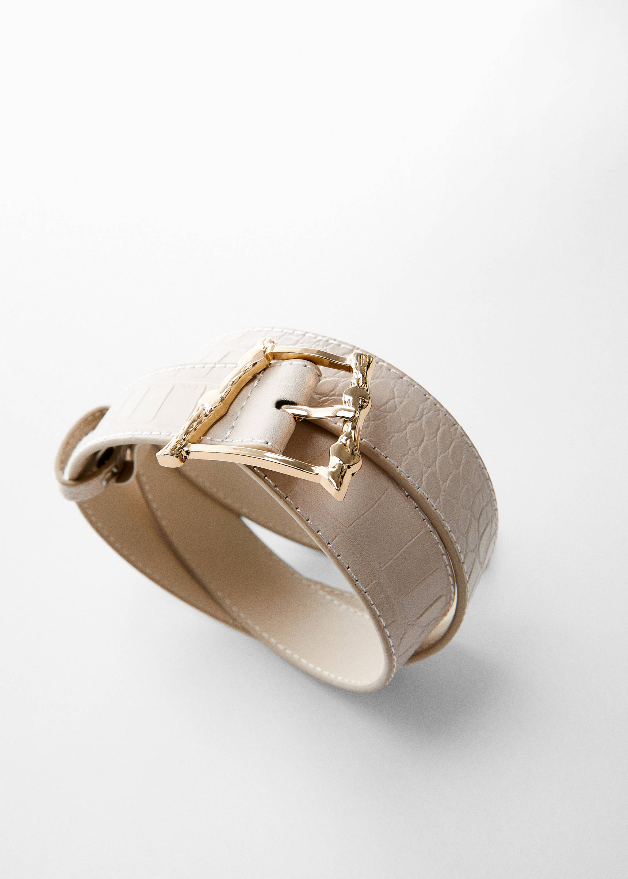 Embossed buckle croc-effect belt - Details of the article 5