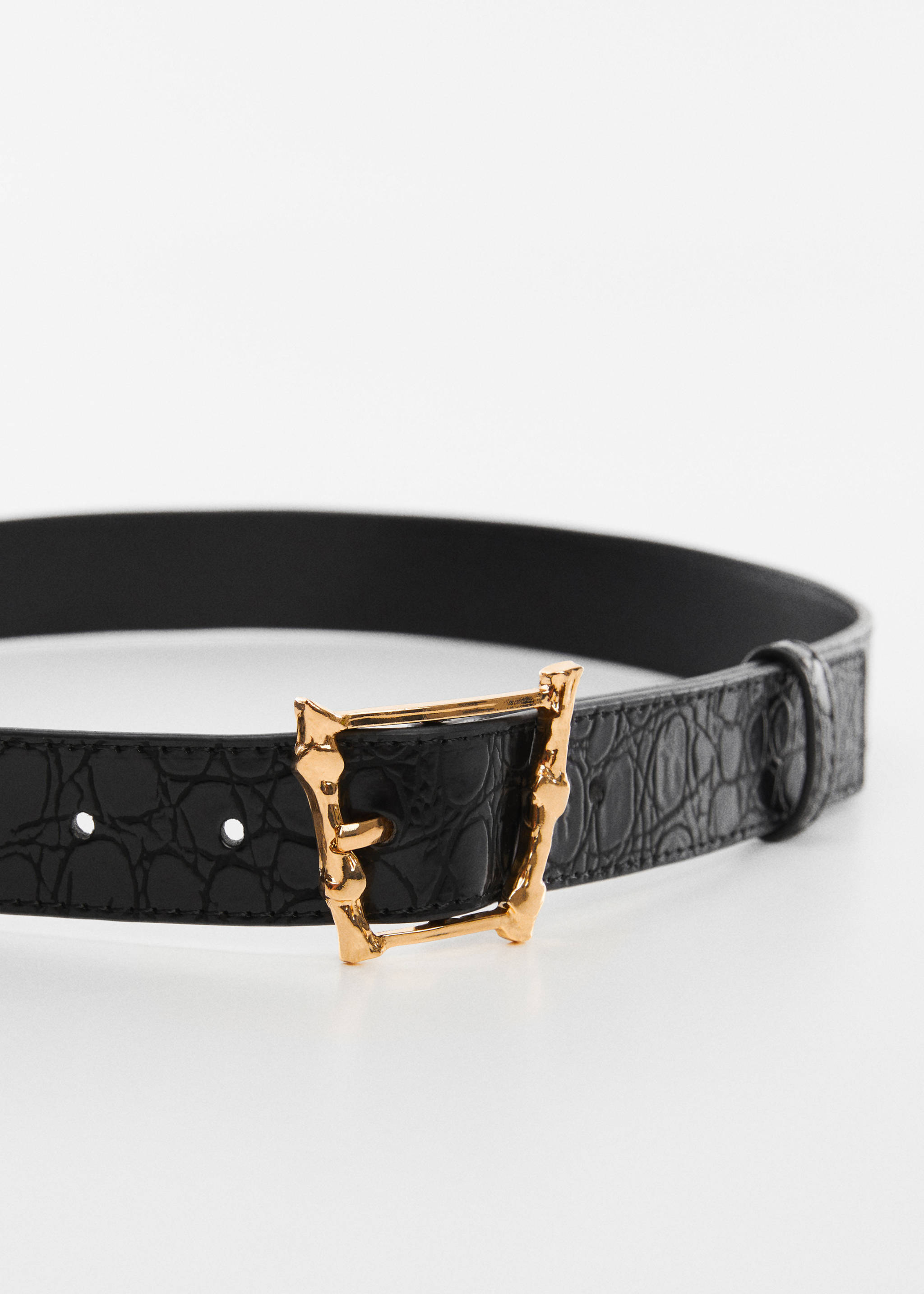 Embossed buckle croc-effect belt - Medium plane