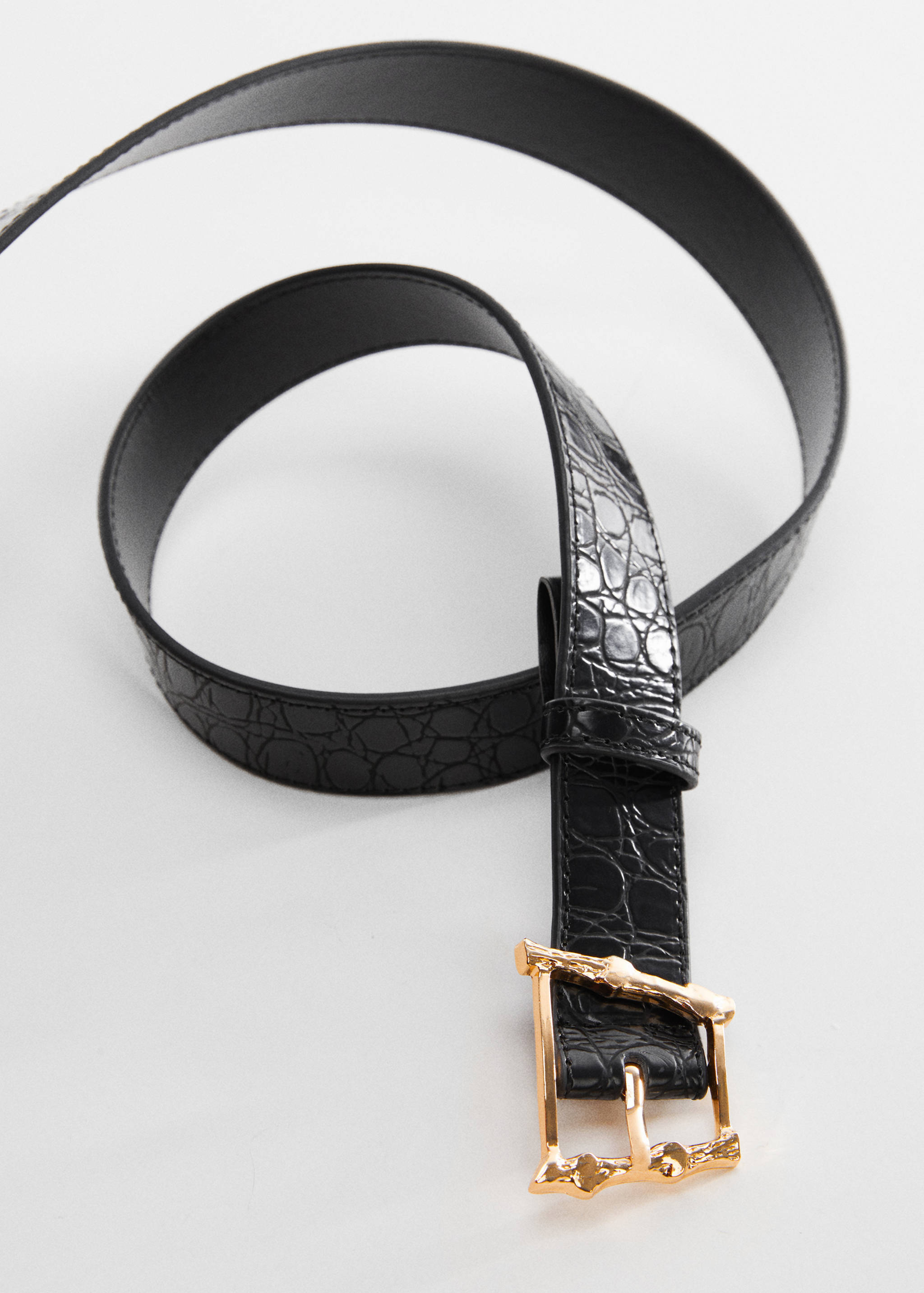 Embossed buckle croc-effect belt - Details of the article 2