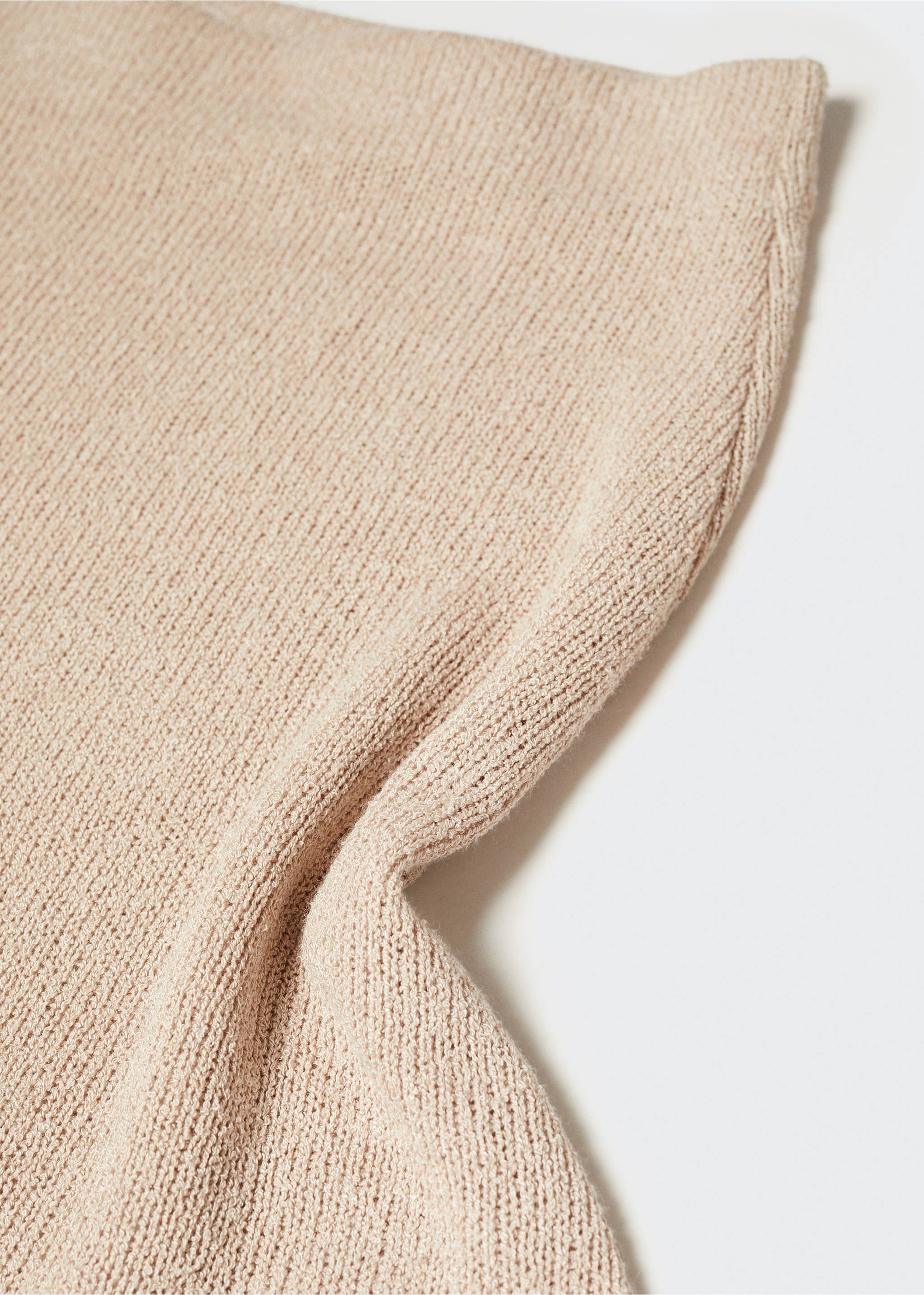 Semi-transparent knitted mini-skirt - Details of the article 8, Sand. Ref: 57082887-00.