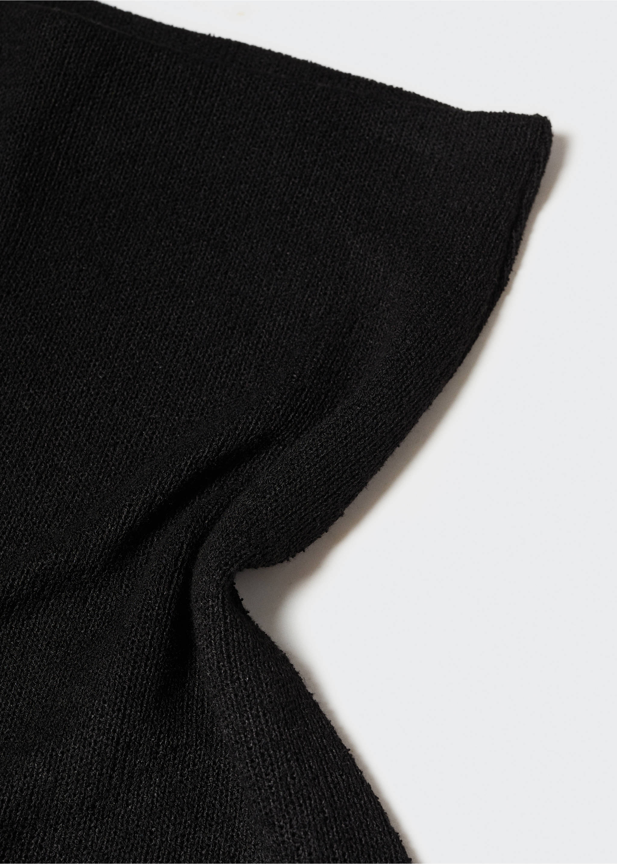 Semi-transparent knitted mini-skirt - Details of the article 8, Black. Ref: 57082887-00.