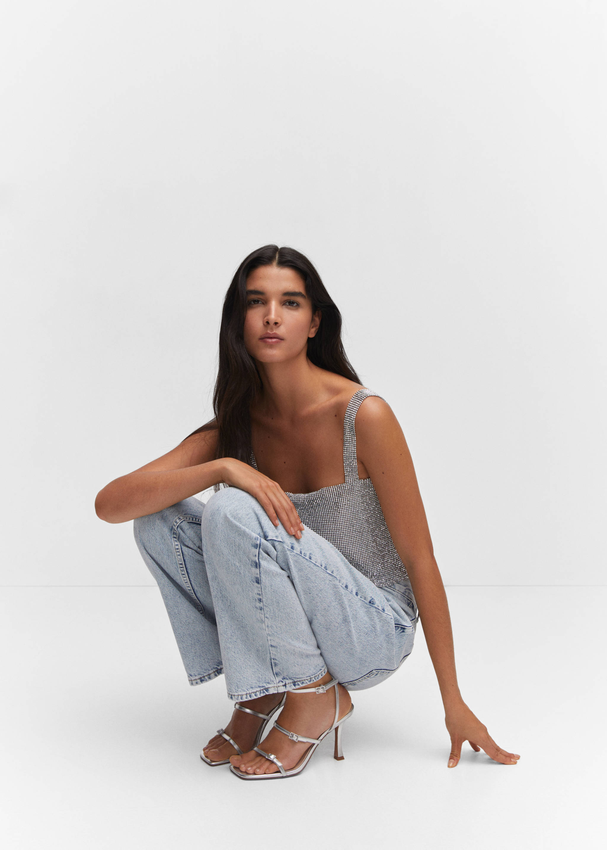 Sandales métallisées à talon - Plan général