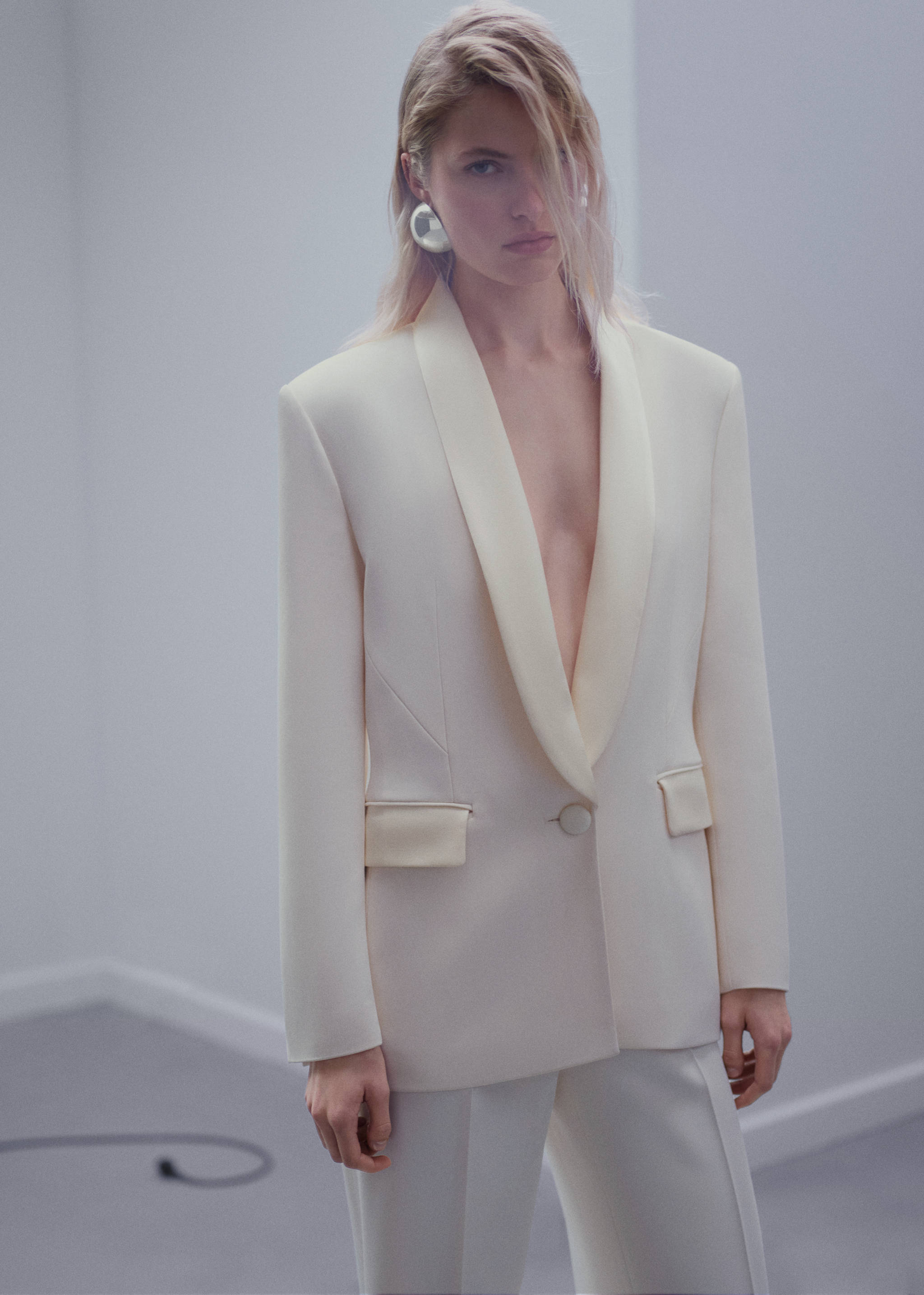 Satin-finish suit jacket - Medium plane