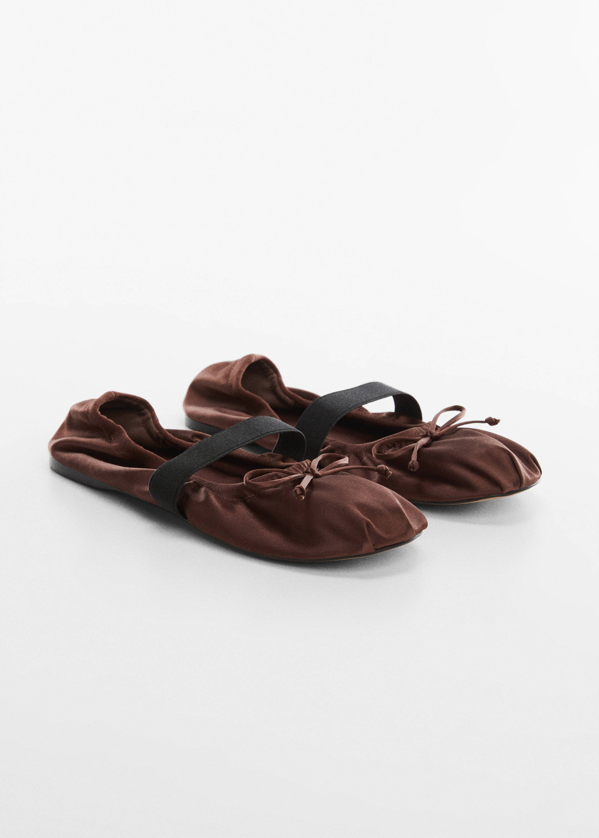 Elastic satin ballet flats - Medium plane