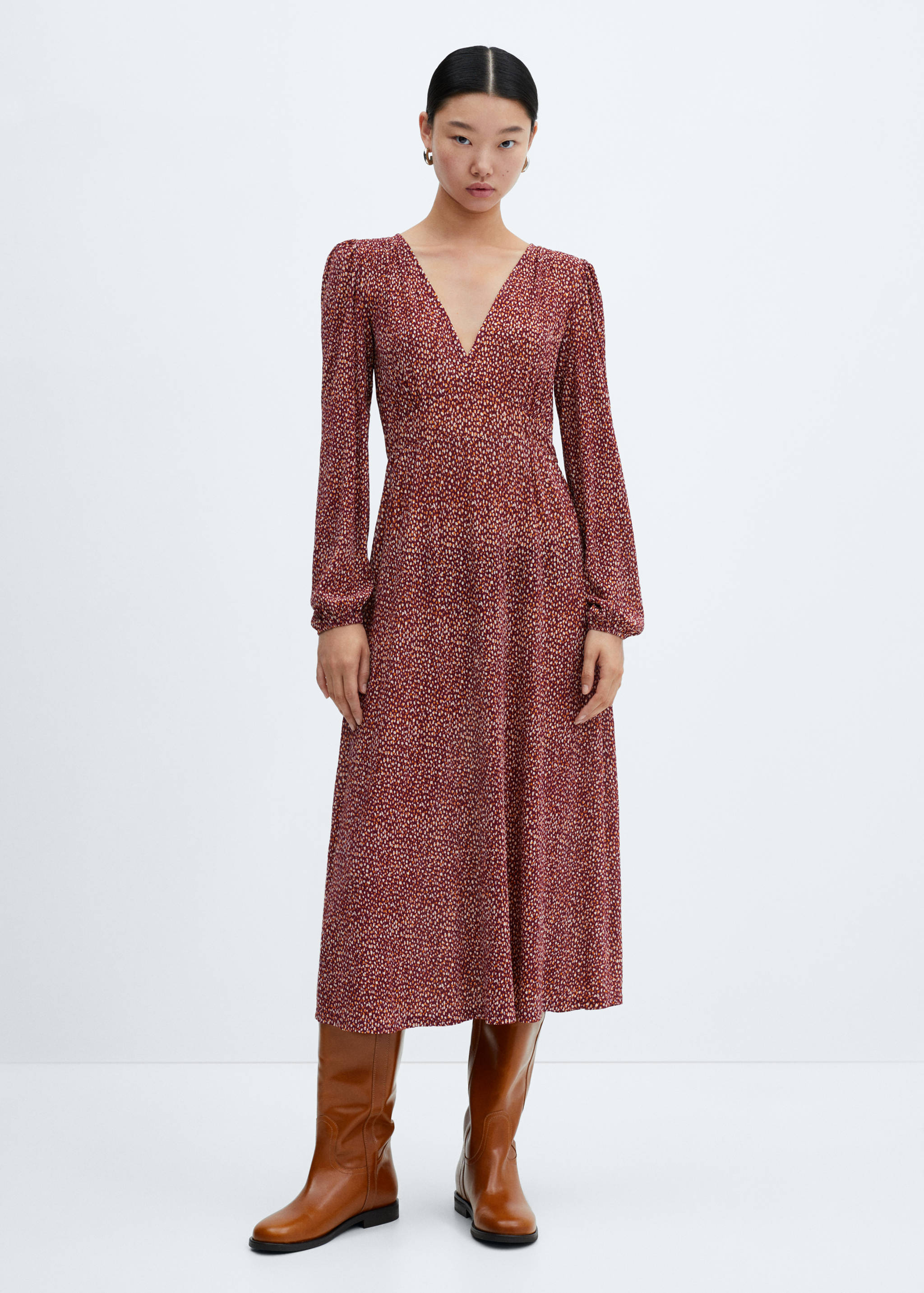 Vestido textura estampado - Plano general