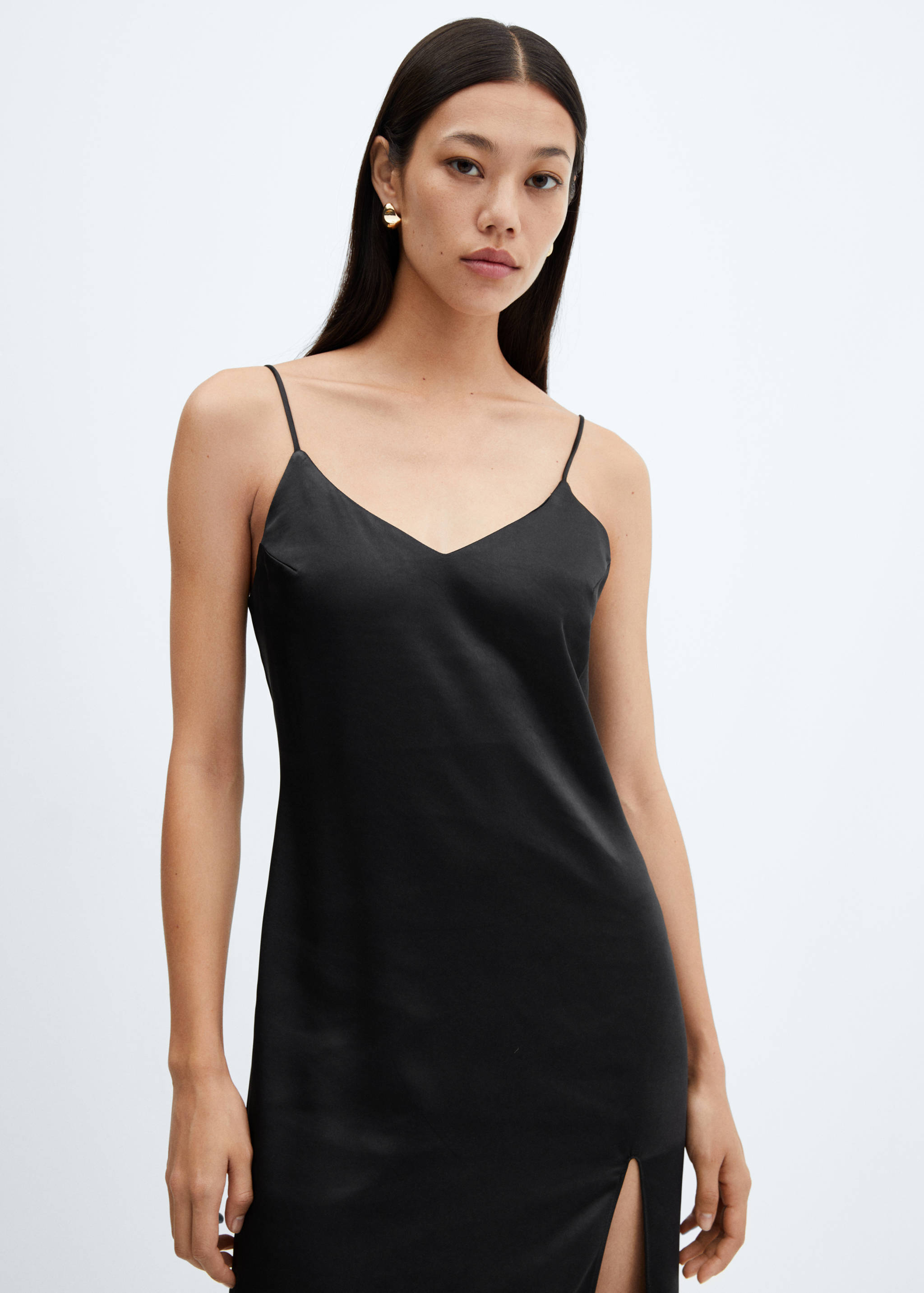 Side-slit satin dress - Medium plane