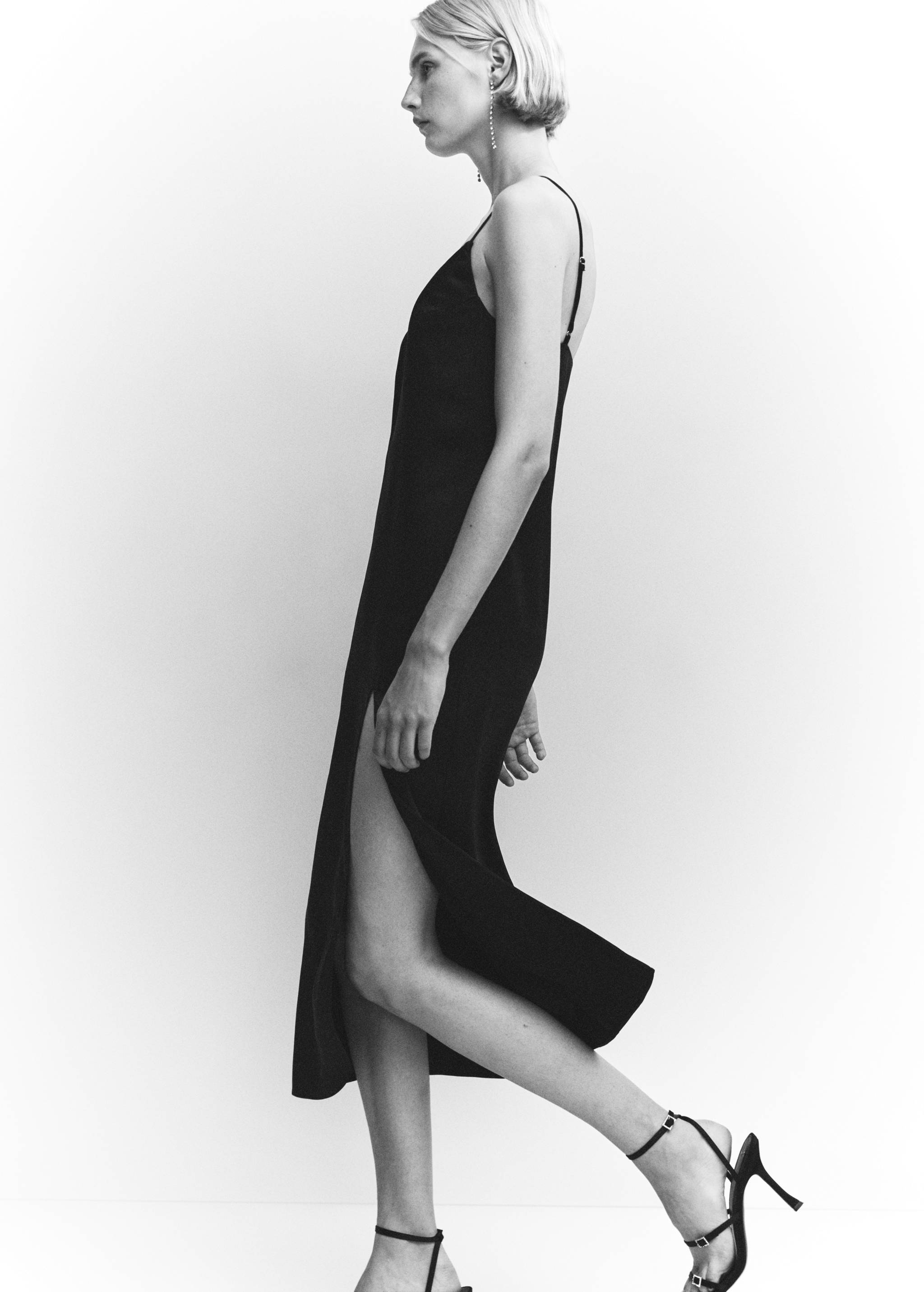 Side-slit satin dress - Details of the article 6