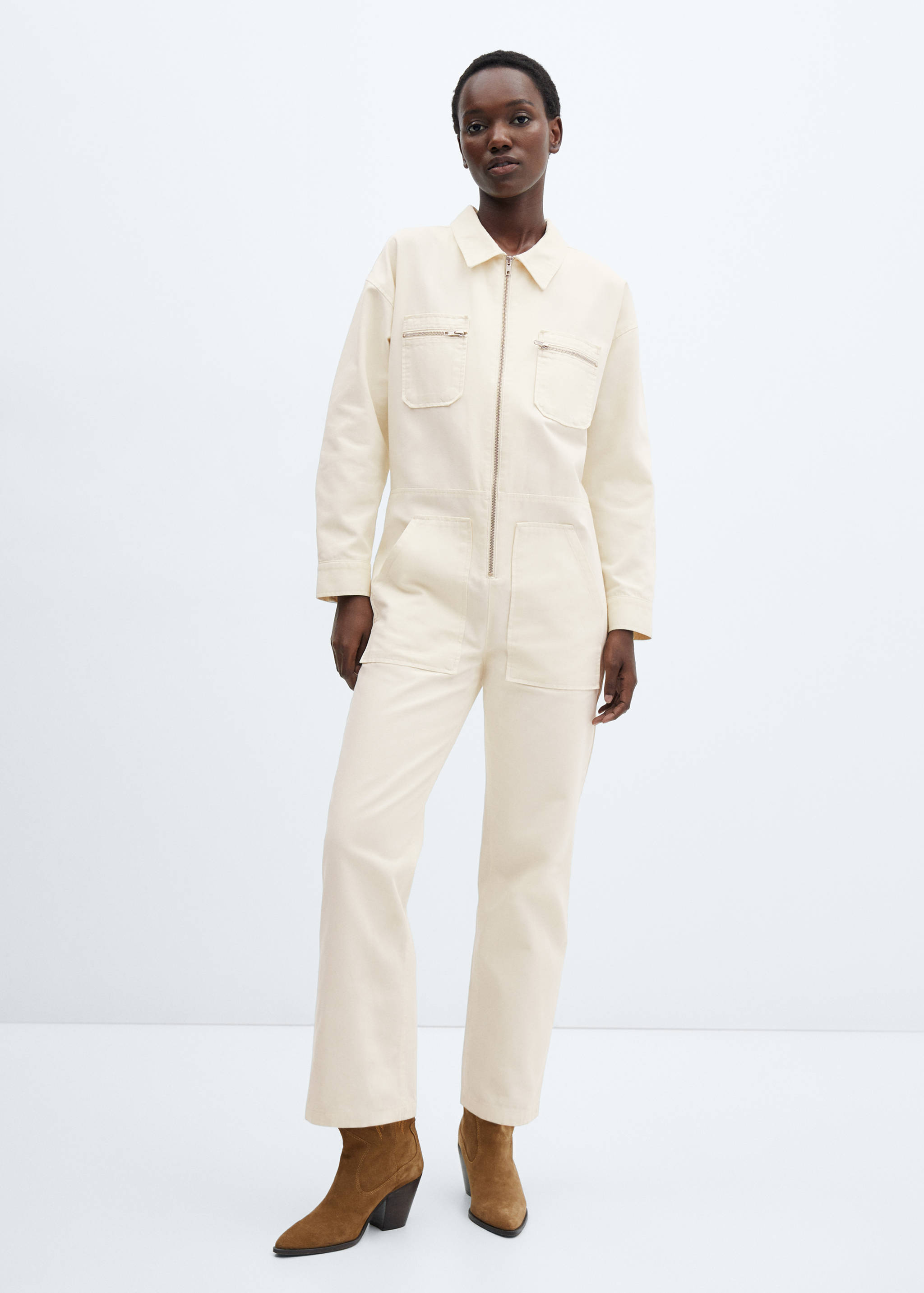 Denim zipper jumpsuit - General plane