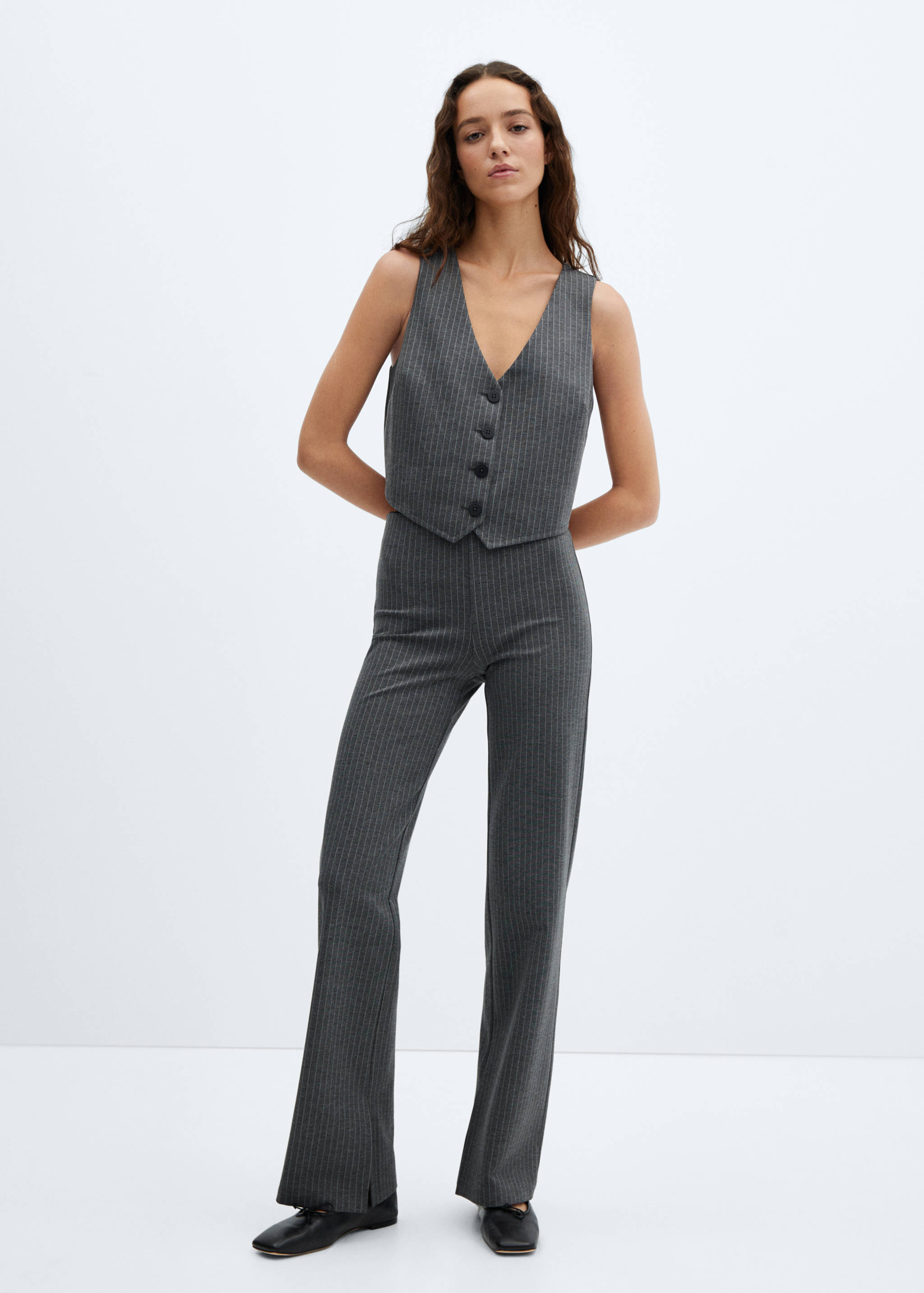 Cropped waistcoat with buttons - General plane