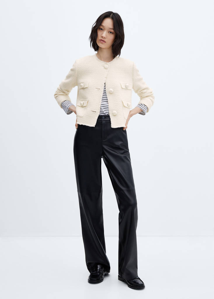 Tweed jacket with pockets — Ecru