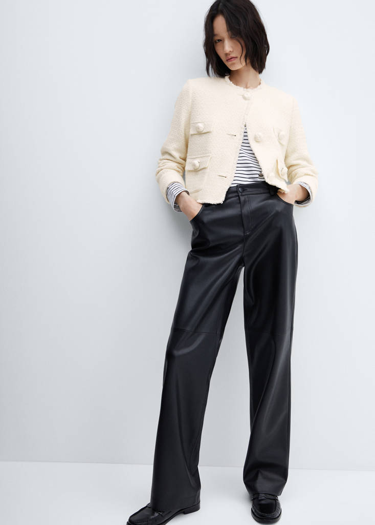 Tweed jacket with pockets — Ecru