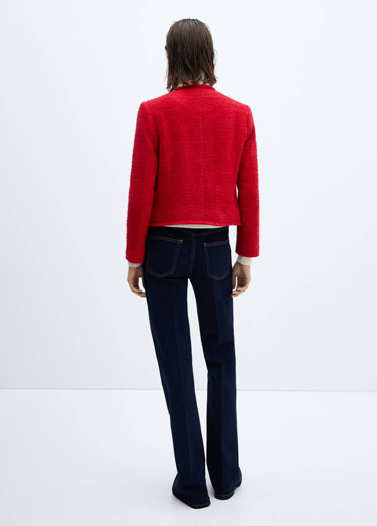 Tweed jacket with pockets — Red