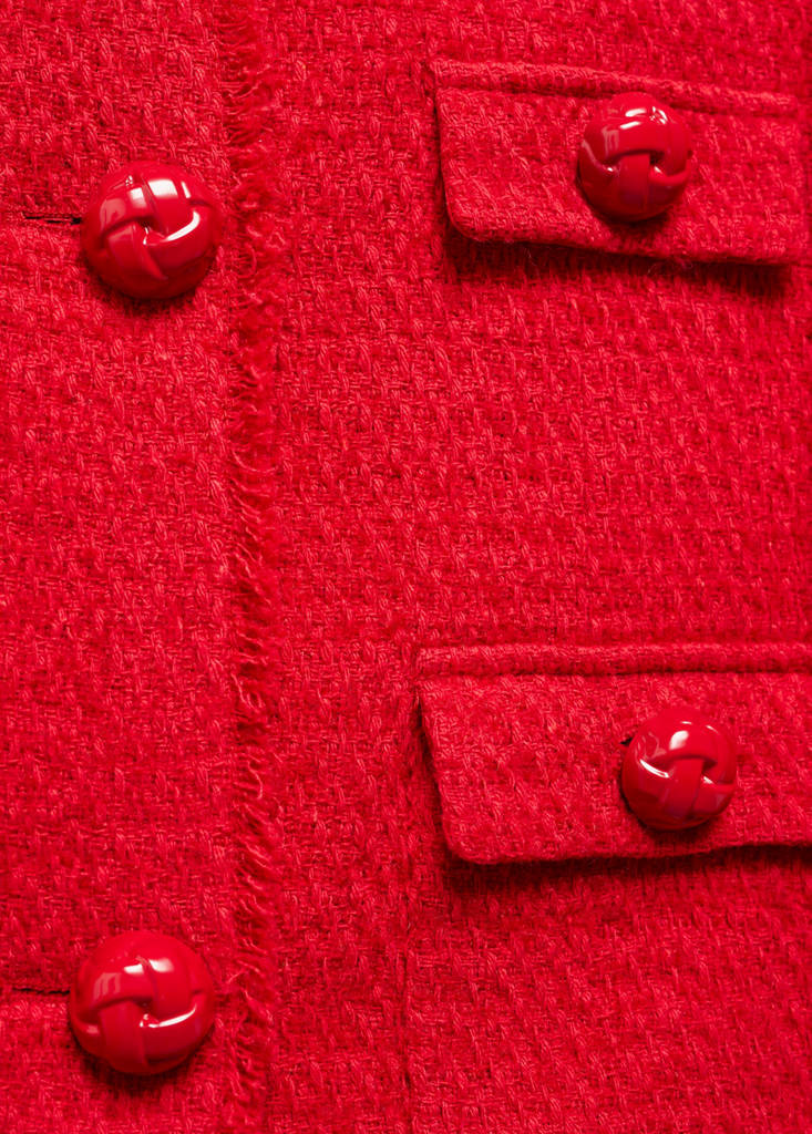 Tweed jacket with pockets — Red