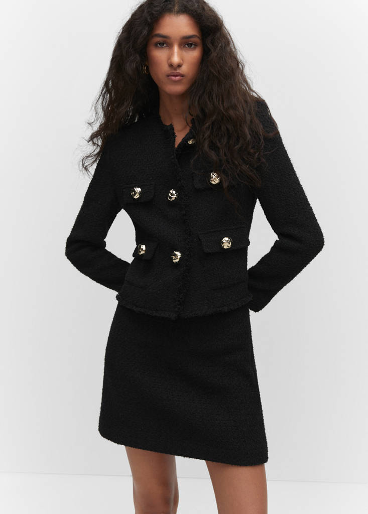 Tweed jacket with pockets — Black