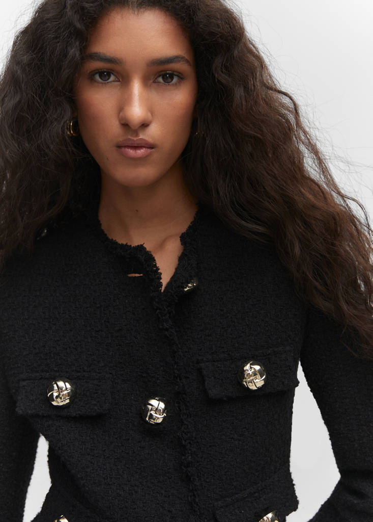 Tweed jacket with pockets — Black