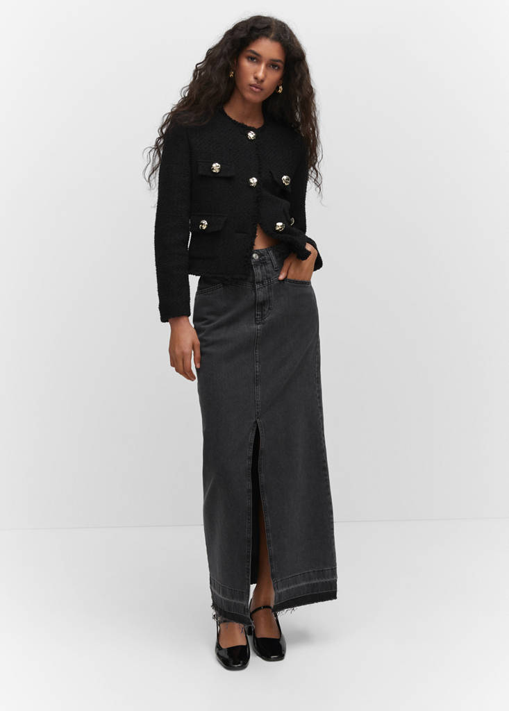 Tweed jacket with pockets — Black