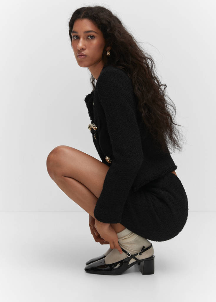 Tweed jacket with pockets — Black