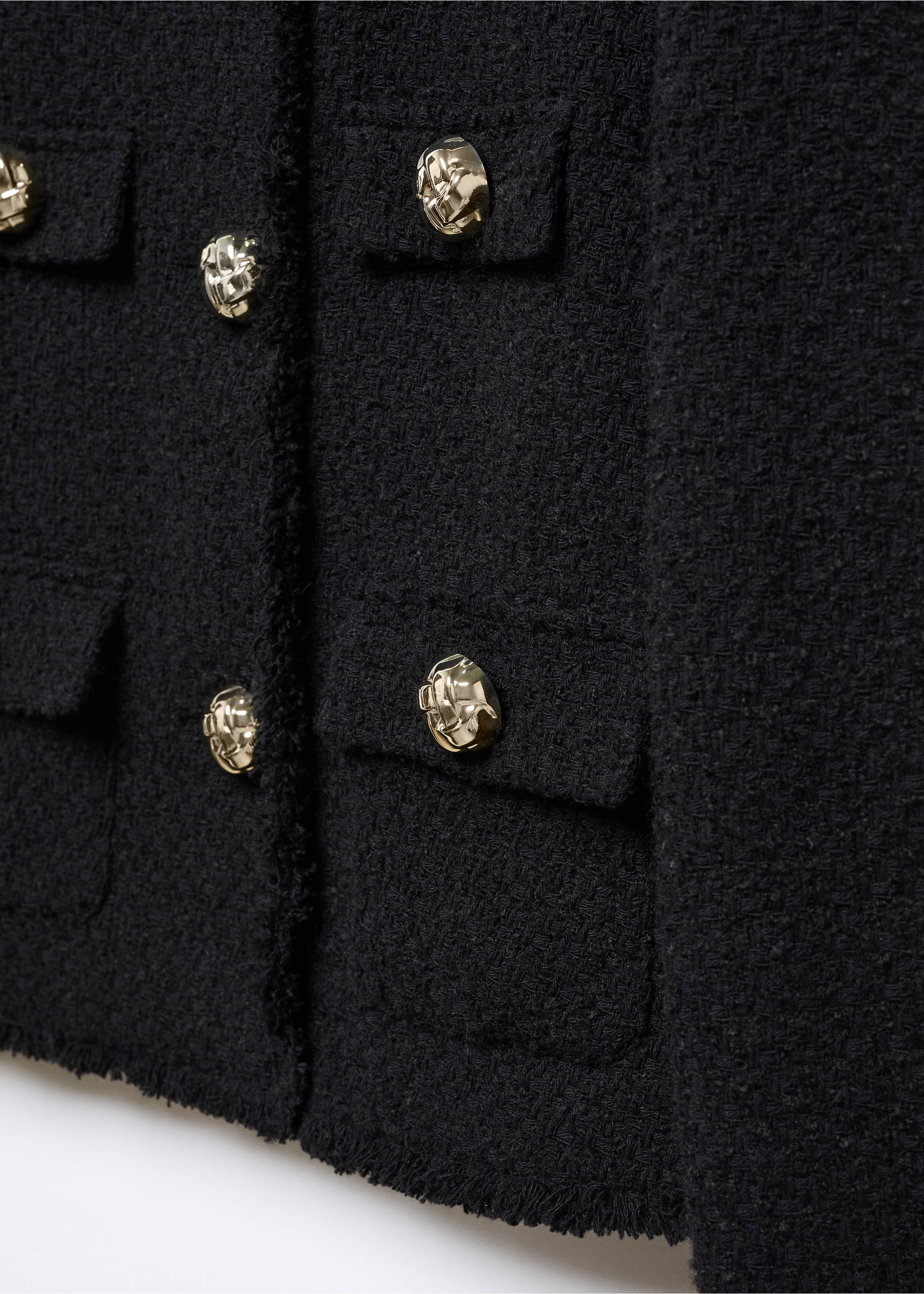 Chaqueta tweed bolsillos - Detalle del artículo 8, Negro. Ref: 57083817-00.
