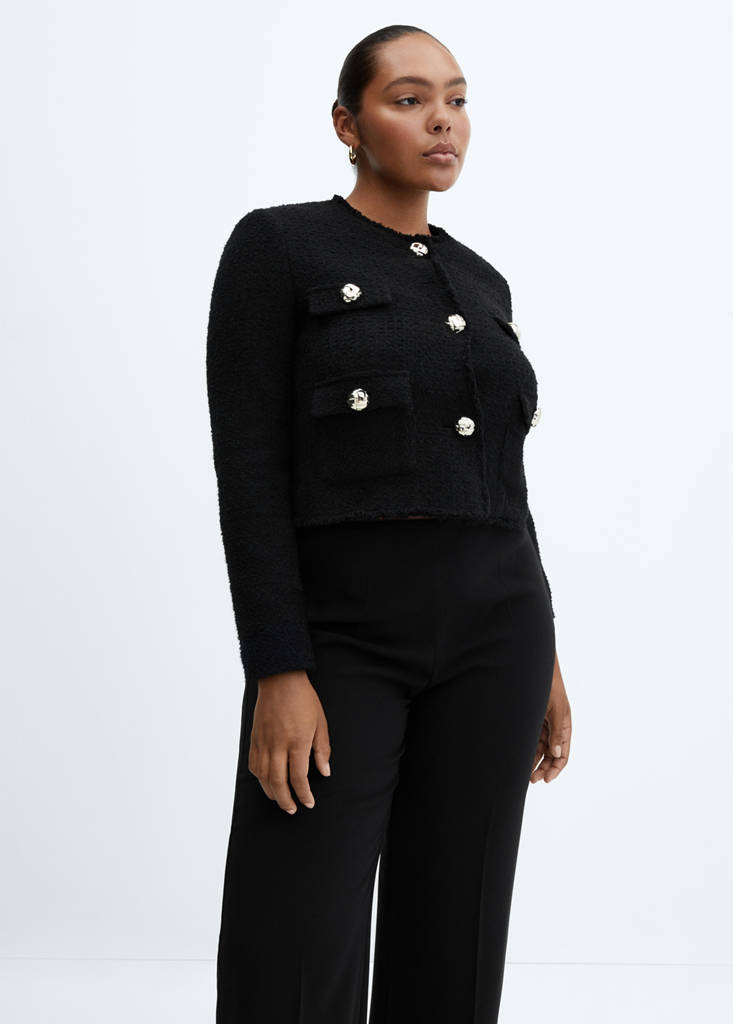 Tweed jacket with pockets — Black