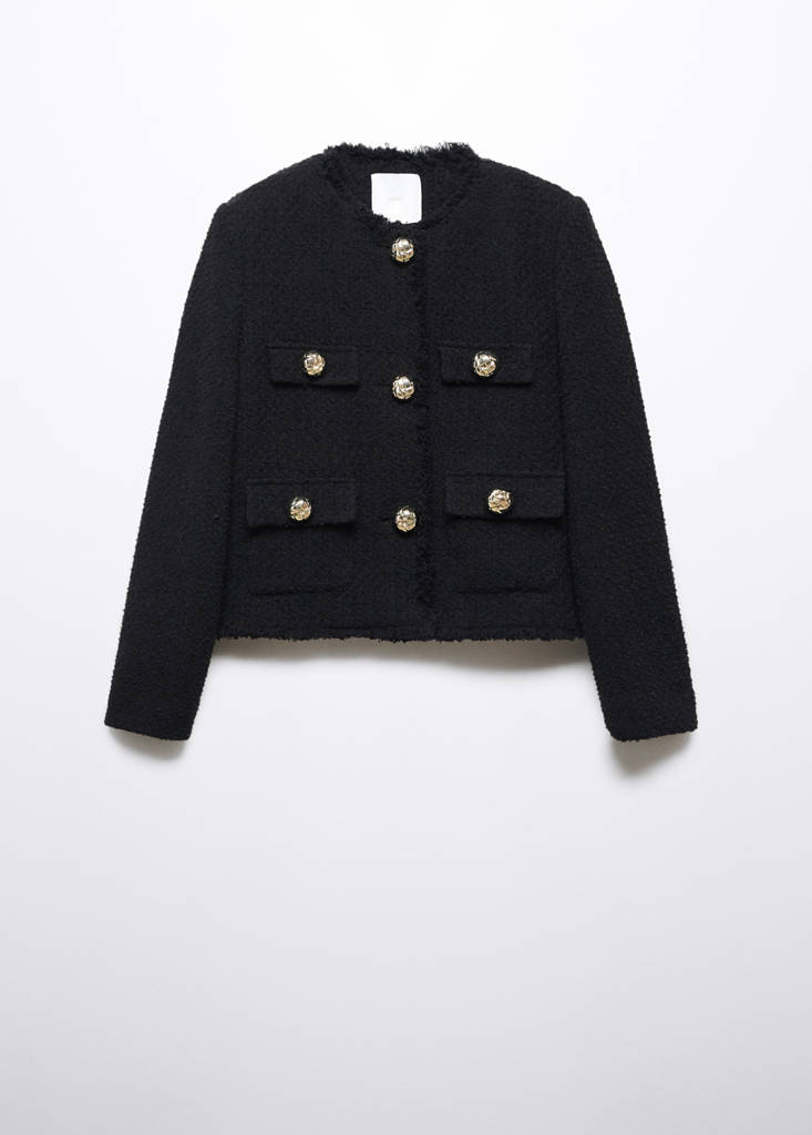 Tweed jacket with pockets — Black