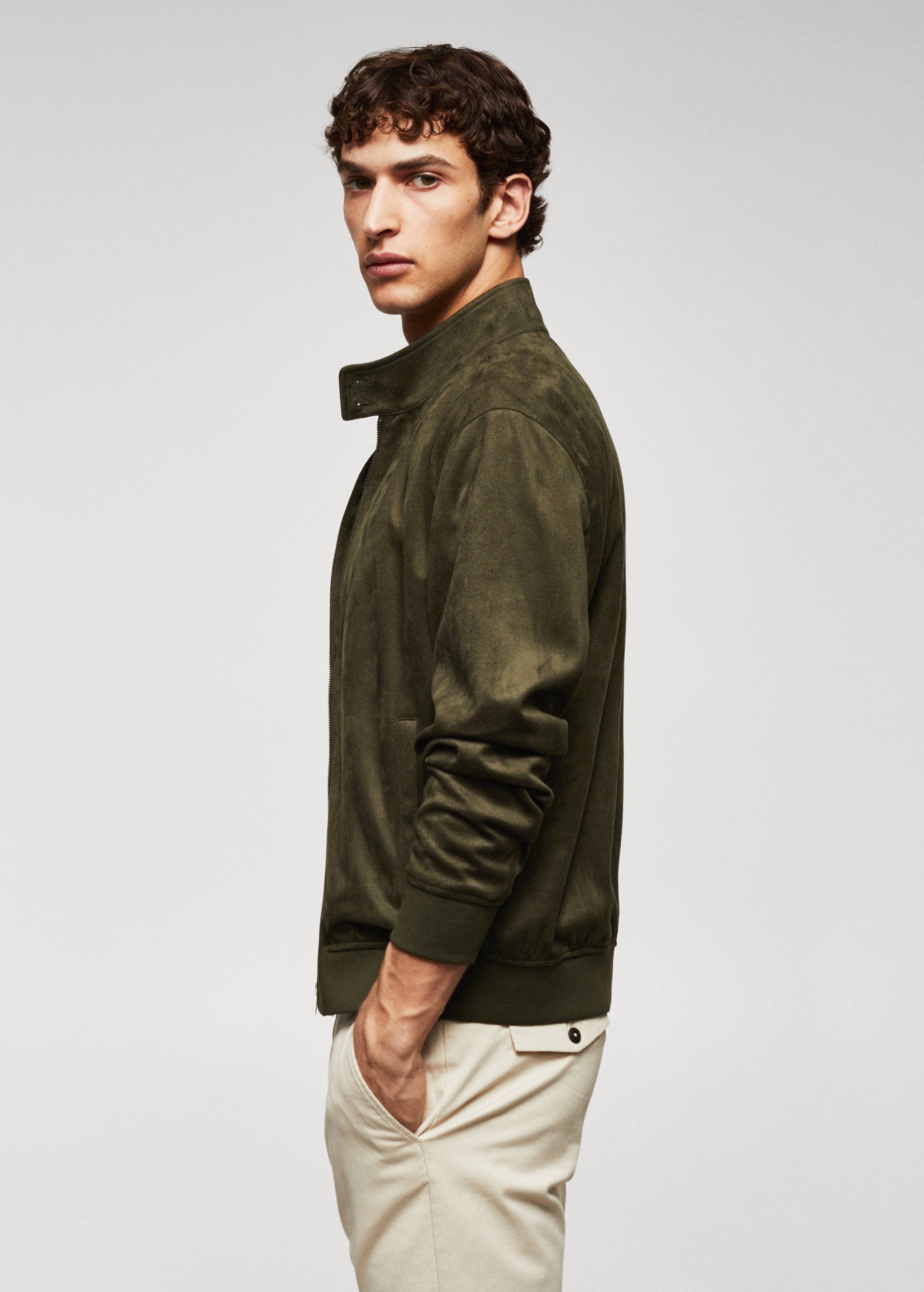 Suede-effect bomber jacket - Details of the article 2