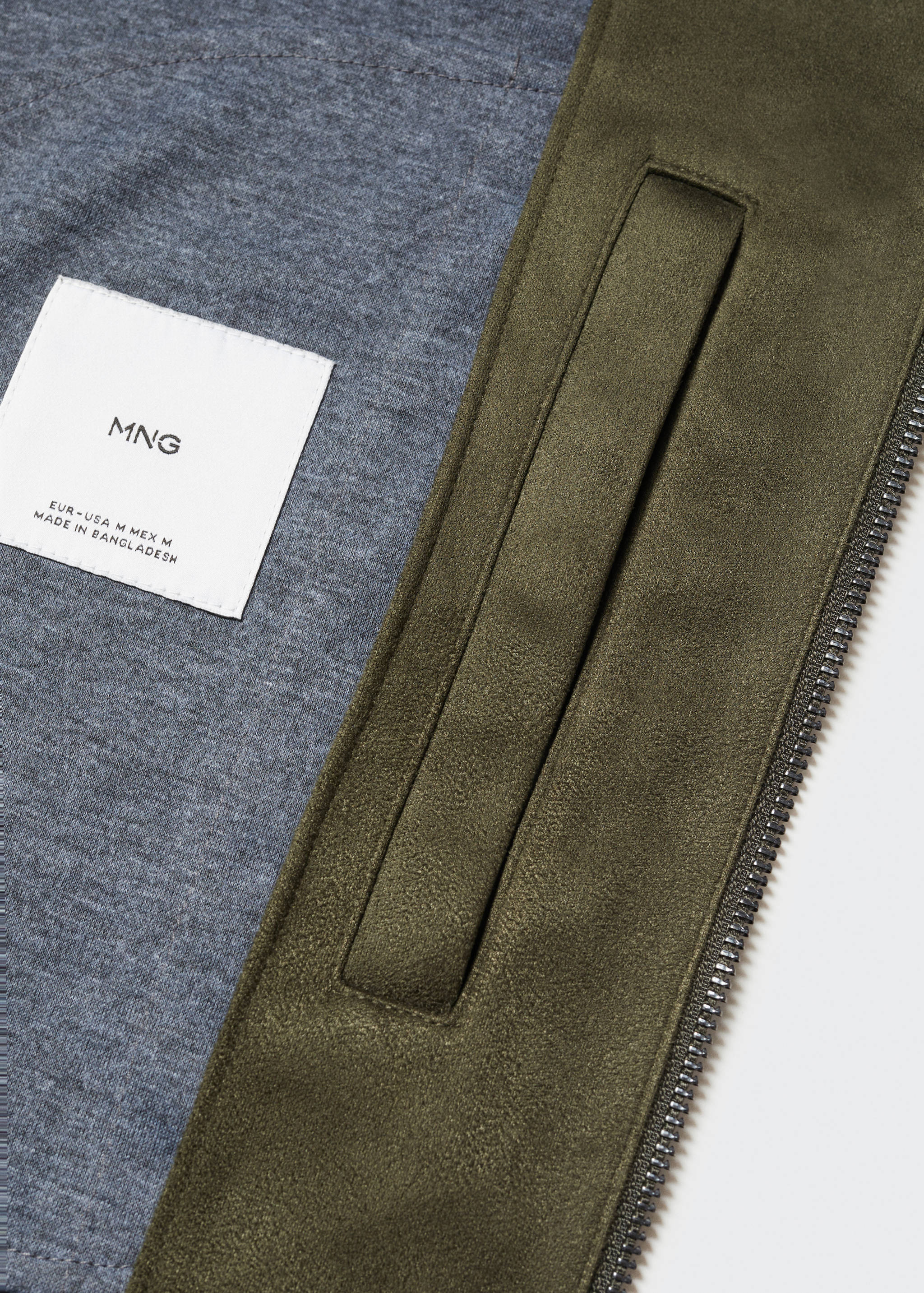 Suede-effect bomber jacket - Details of the article 8